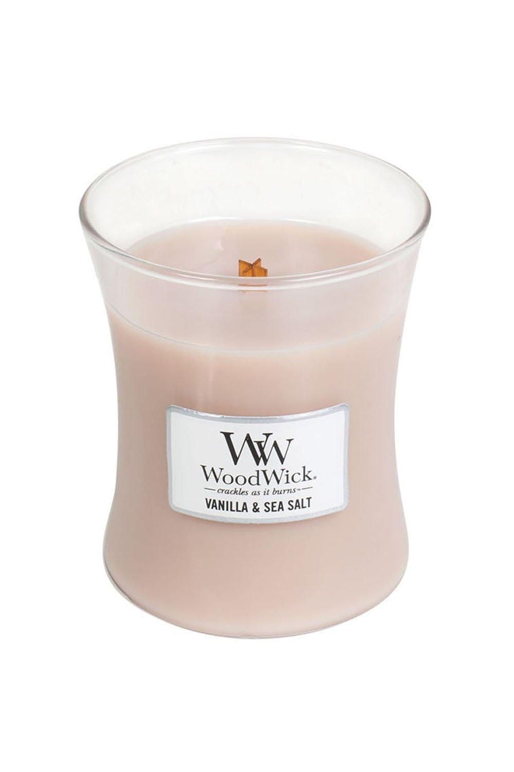 Woodwick Vanilla & Sea Salt Medium Candle Pink image 2