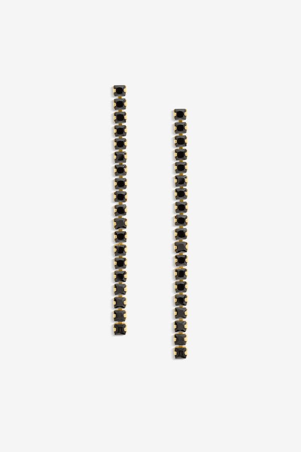 Inicio Gold Plated And Jet Plated Linear Drop Earrings - Gift Pouch
