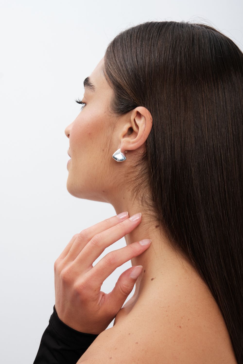 Simply Silver Sterling Silver 925 Polished Angular Hoop Earrings image 3