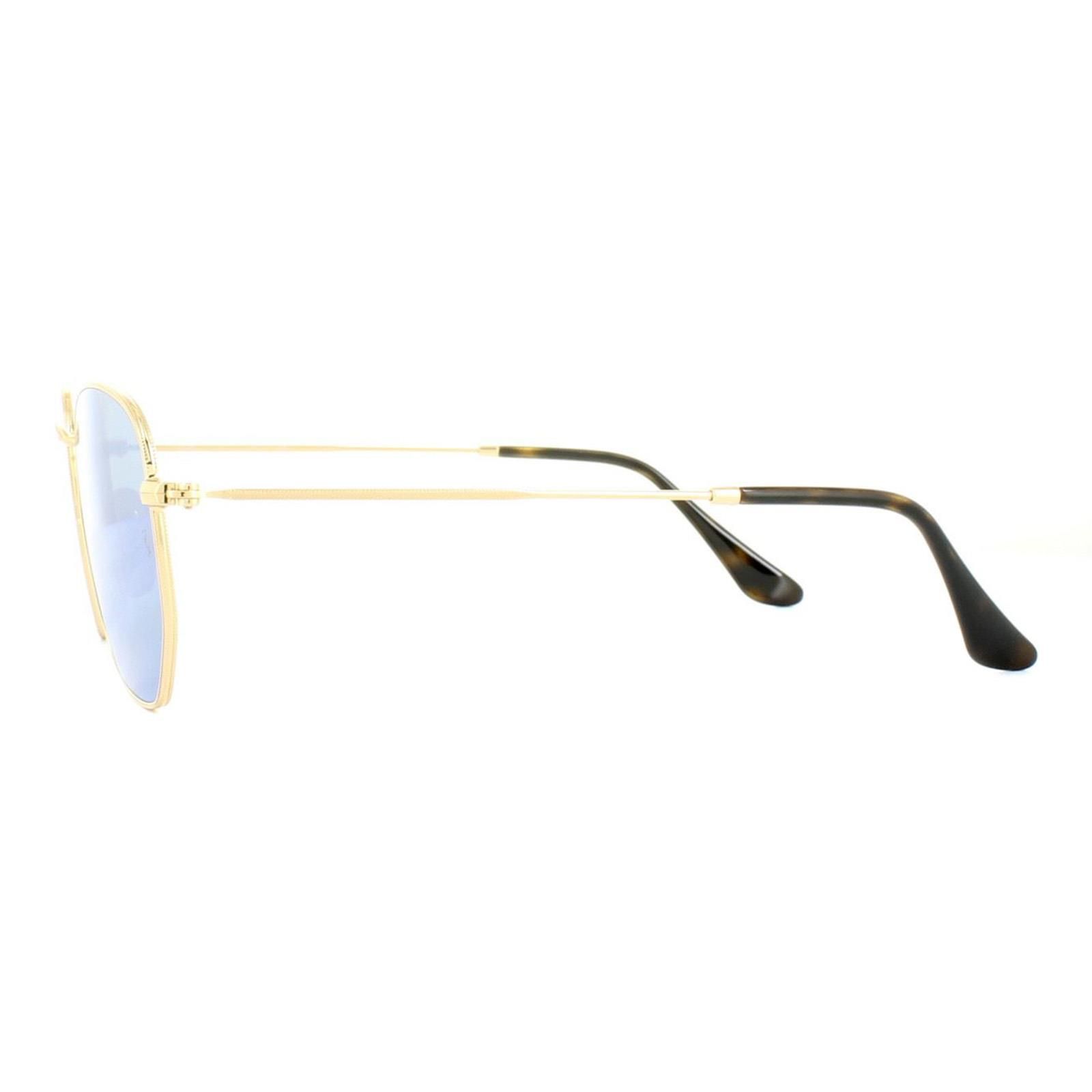 Ray-Ban Square Gold Light Blue Gradient Mirror Hexagonal 3548N Sunglasses image 3