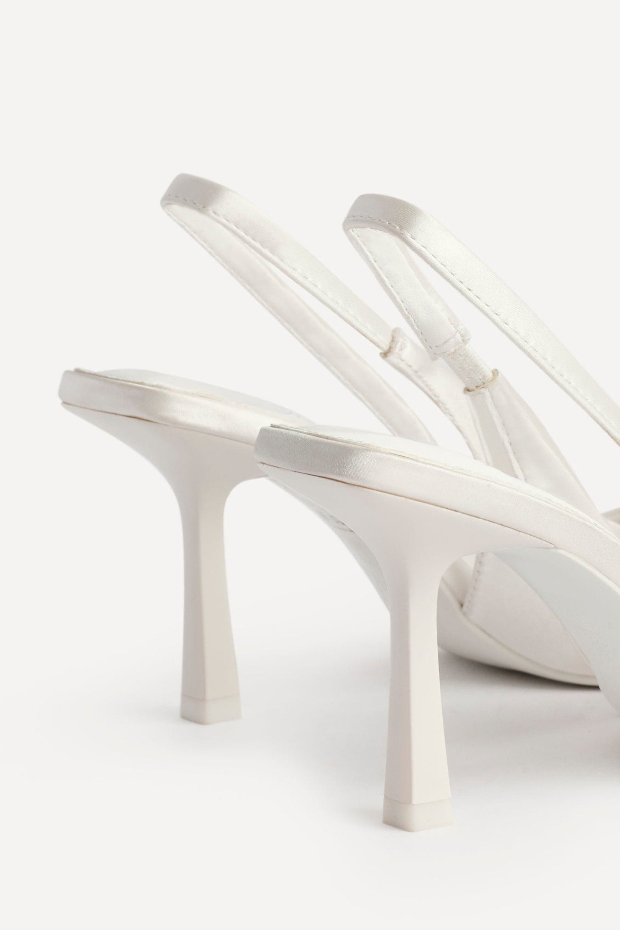 Linzi Matched Ivory Satin Bridal Sling Back Court Heel image 5