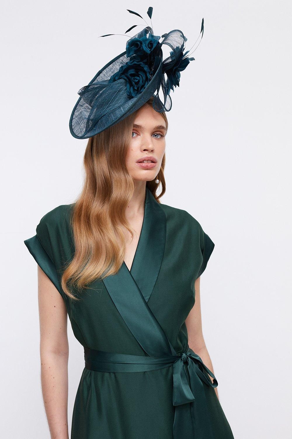 Coast Premium Organza Tuxe Wrap Midi Dress Forest image 2