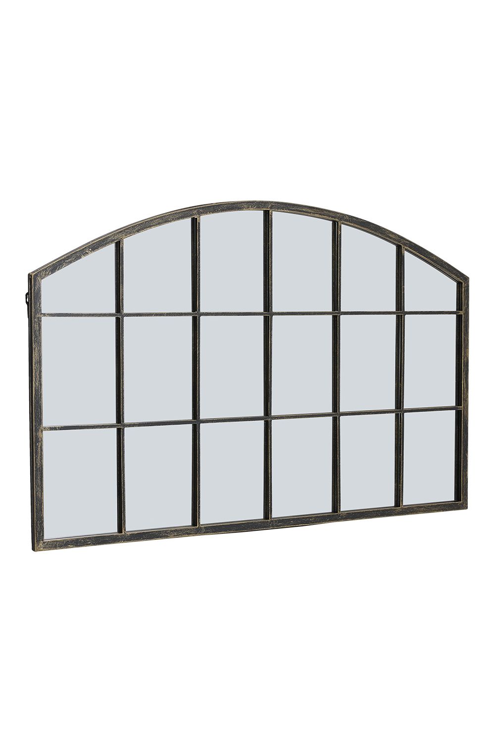 Living and Home Modern Bronze Framed Arched Windowpane Wall Mirror for Decor image 4