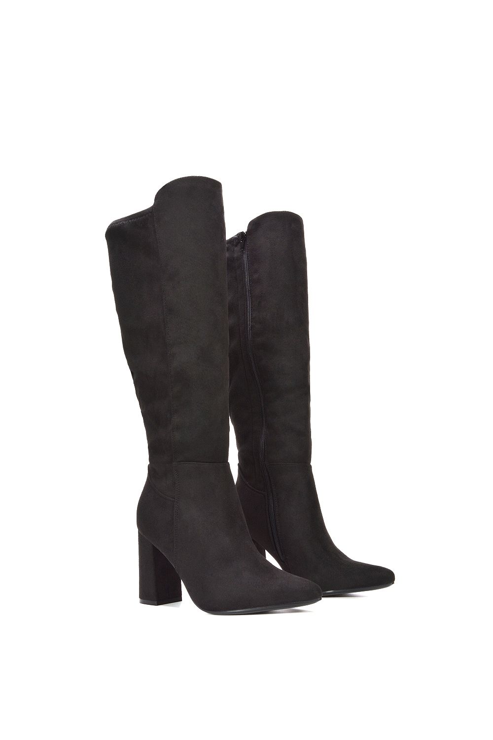 XY London 'Wisteria' Wide Calf Stretchy Block High Heel Knee Boots image 3