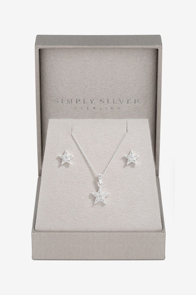 Simply Silver Sterling Silver 925 Celestial Set - Gift Boxed