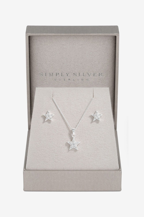 Simply Silver Sterling Silver 925 Celestial Set - Gift Boxed