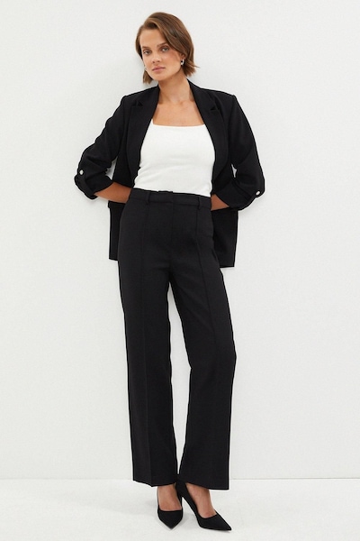Coast Tailored Pinstitch Straight Leg Trouser Black