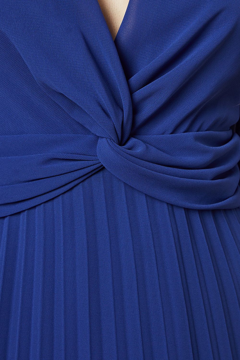 Dorothy Perkins Twist Front Pleated Skirt Midi Dress Cobalt image 5