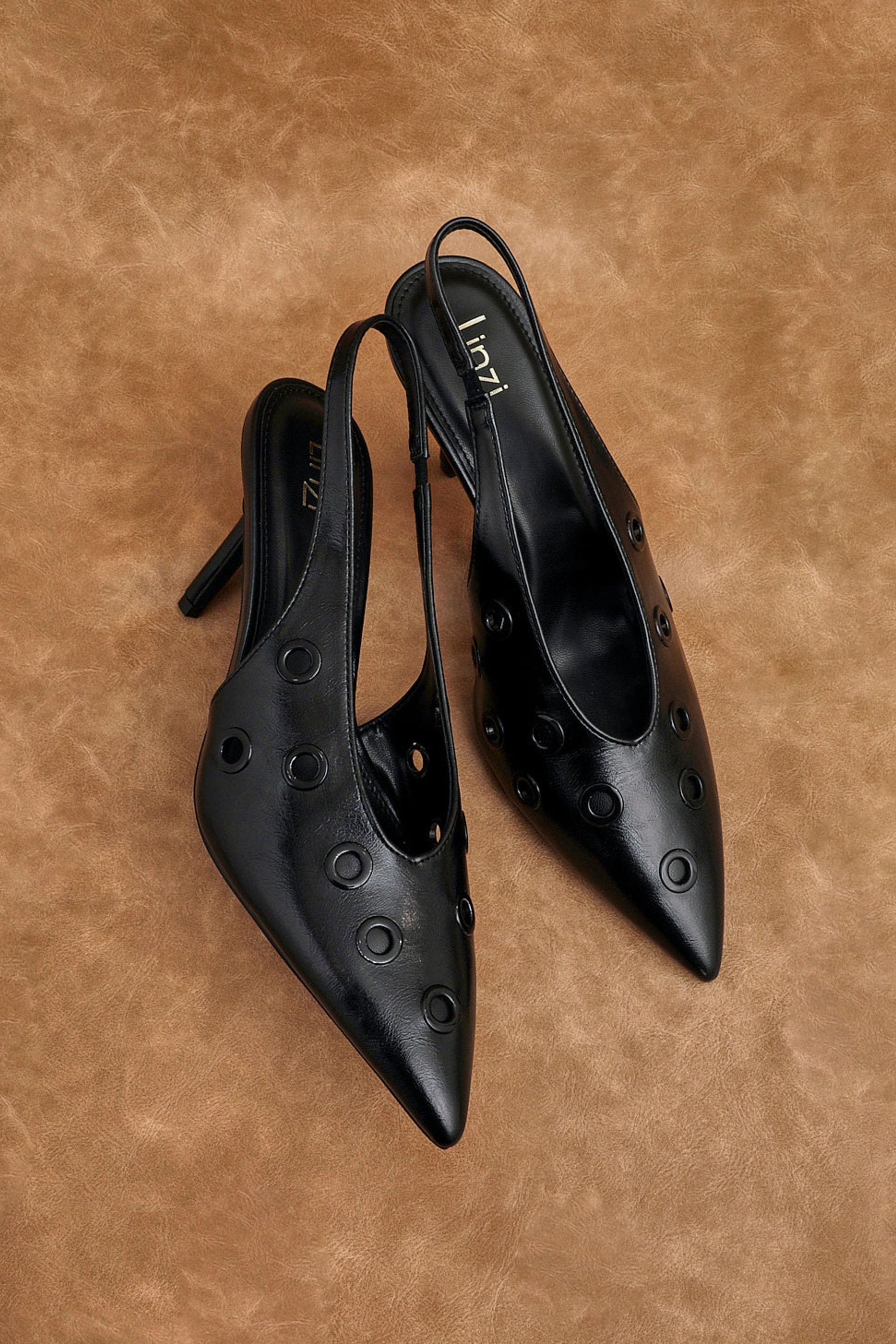 Linzi Abel Black Faux Leather Court Heel image 6