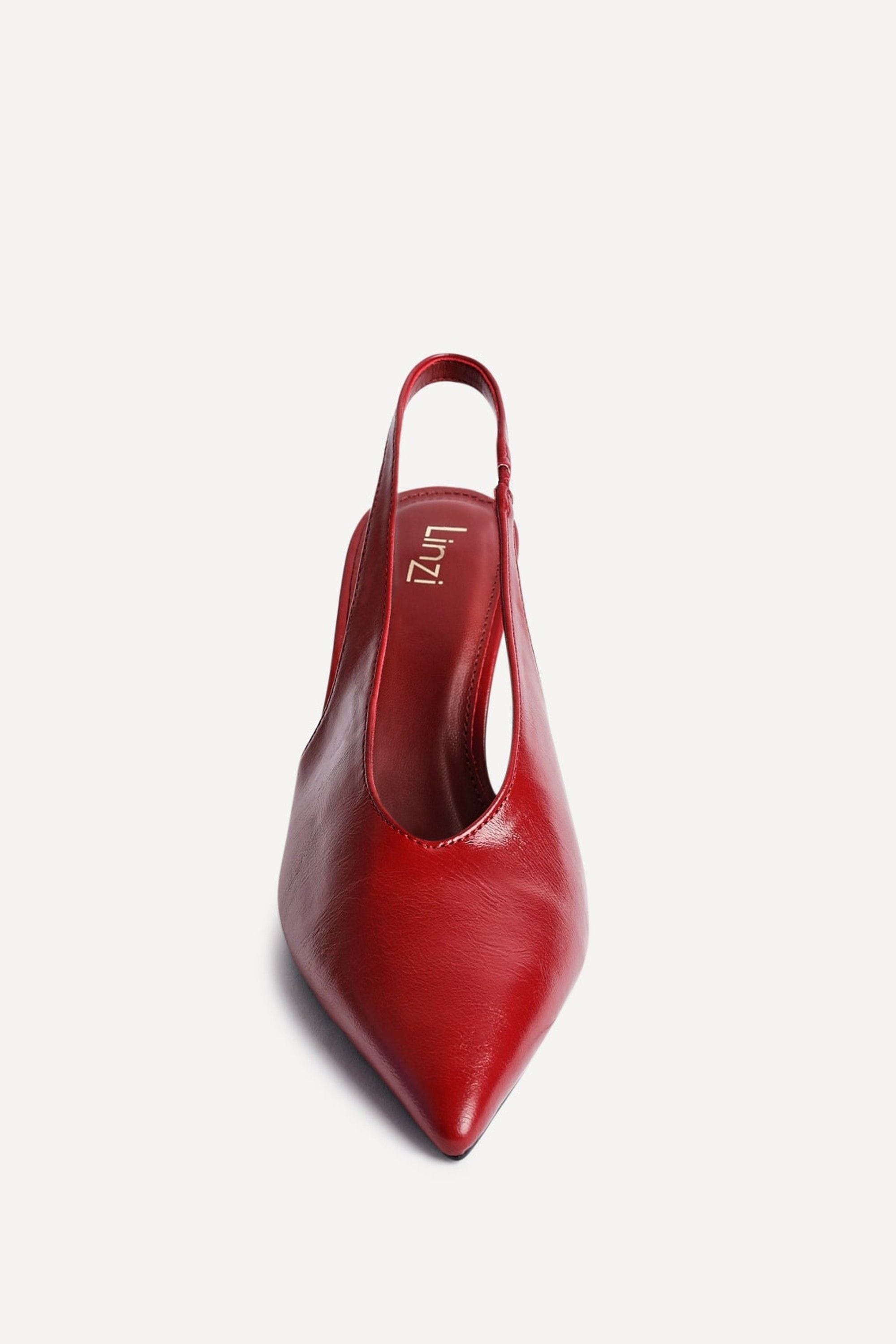Linzi Evoke Red Faux Leather Sling Back Court Heels image 4