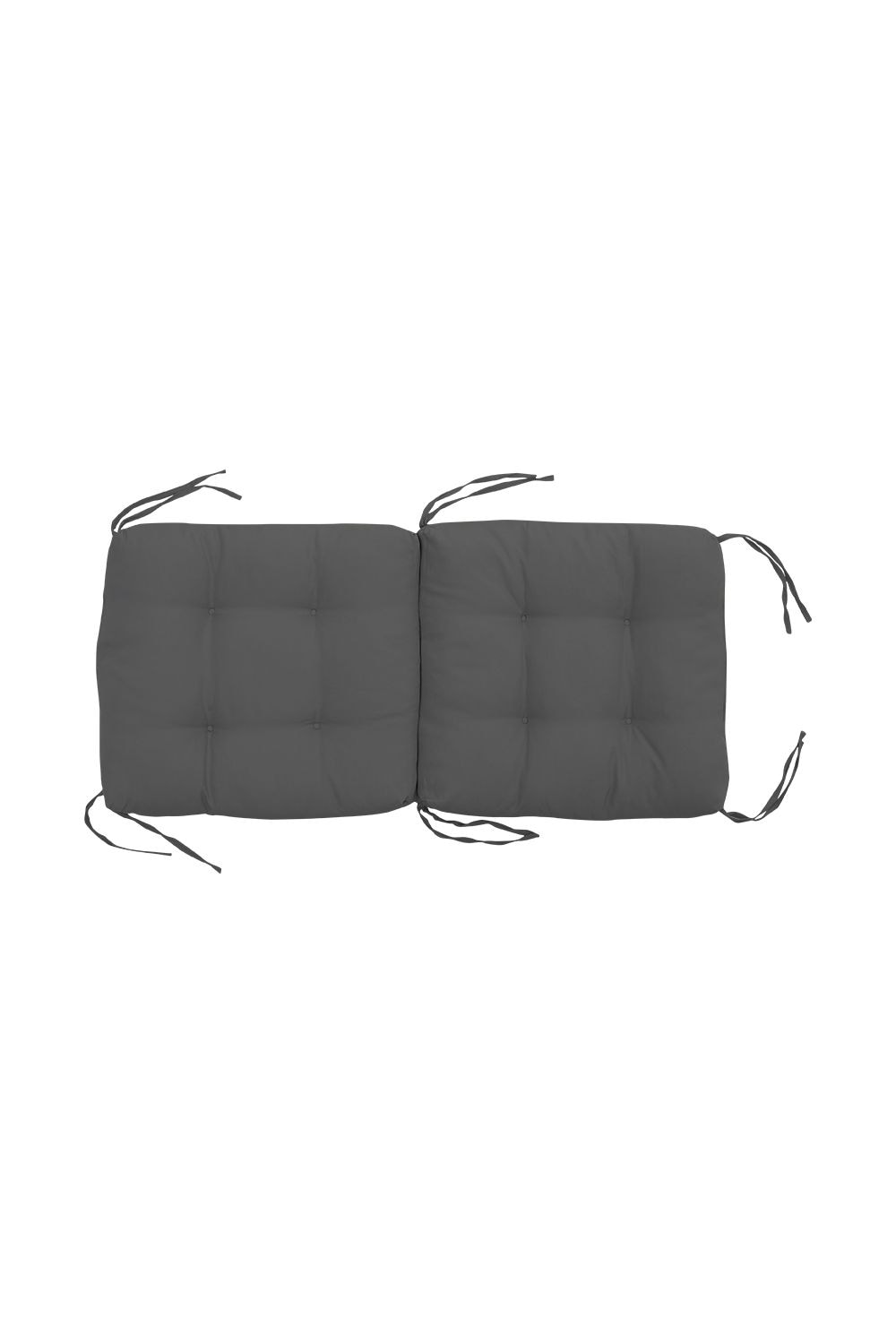 Living and Home 50x110x10cm Deep Grey Rattan Chair Cushion with Ties Outdoor Garden Seat Pad image 1