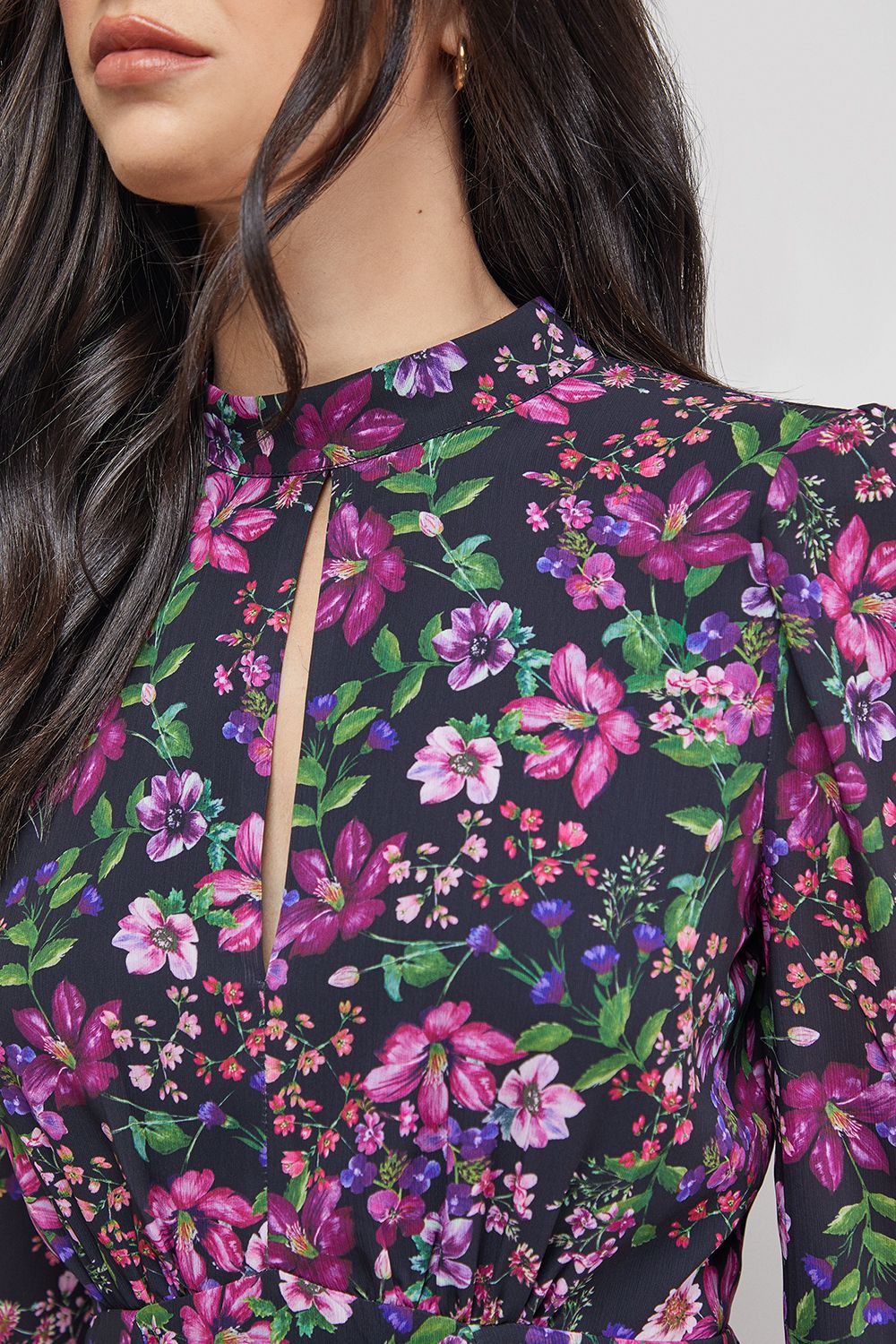 Oasis Printed Ruffle Boho Fit And Flare Mini Dress Multi image 5