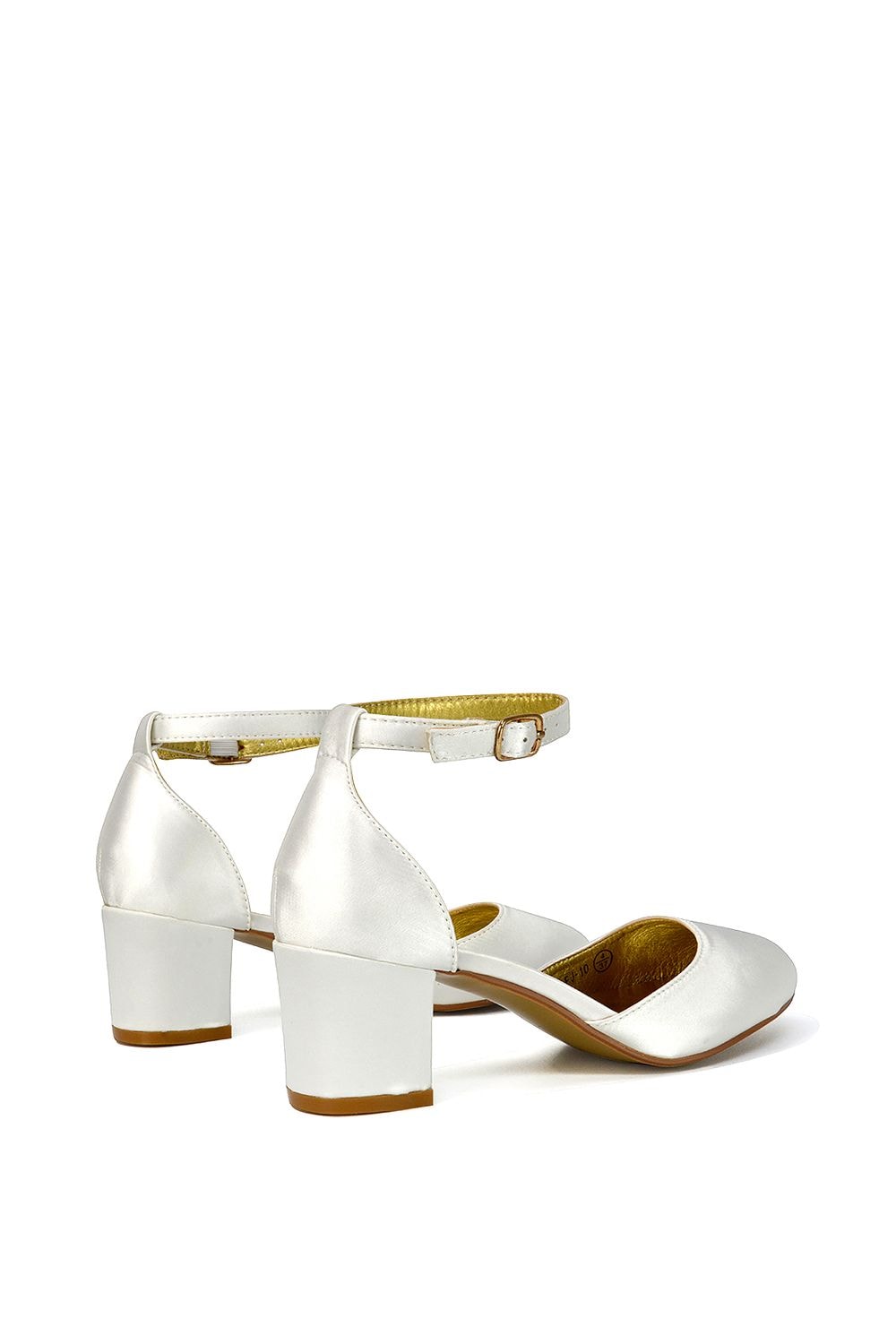 XY London 'Billie-May' Chunky Strappy Mid Block High Heels Court Shoes image 5