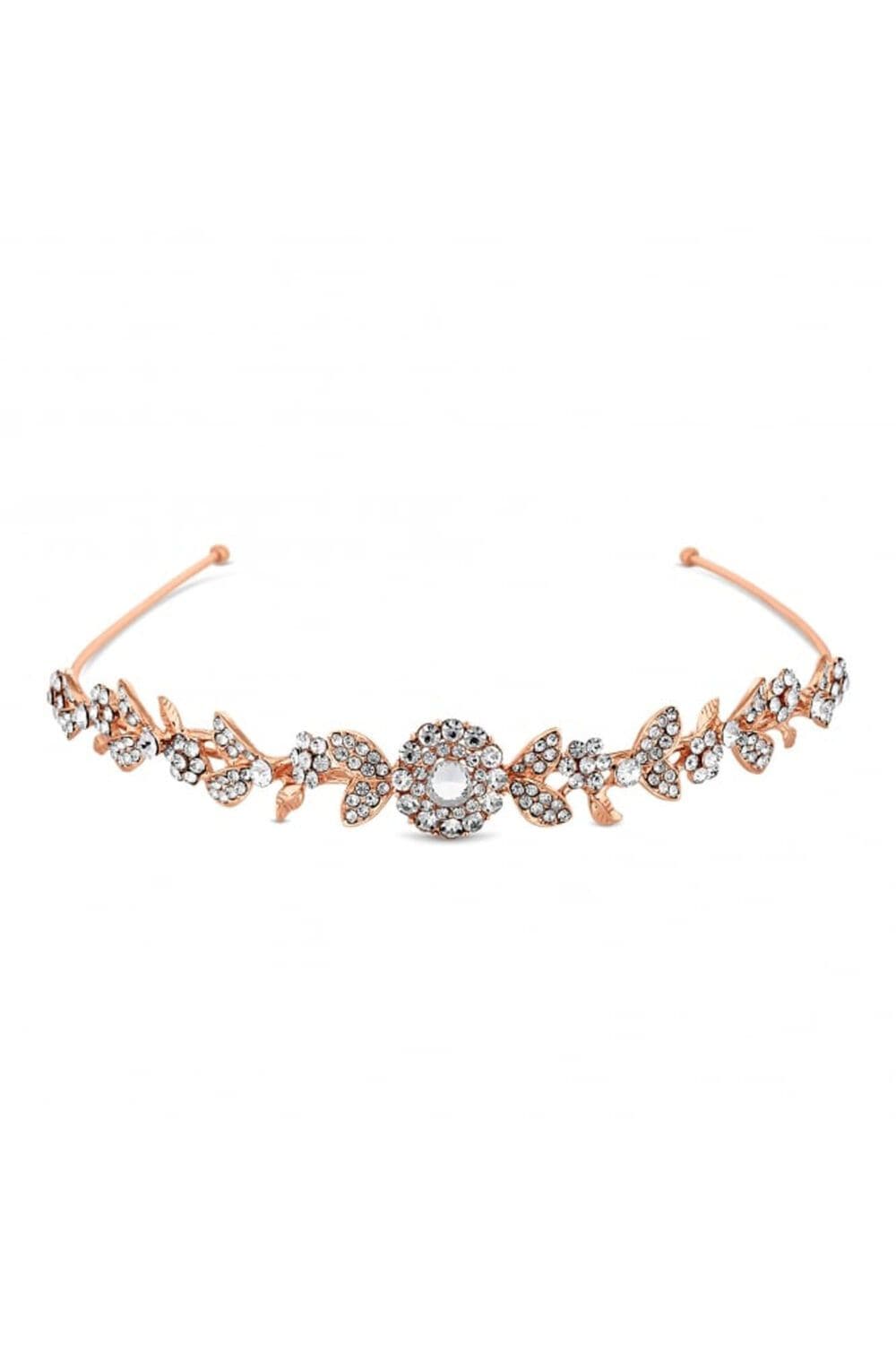 Jon Richard Rose Gold Crystal Leaf Headband - Gift Pouch image 1