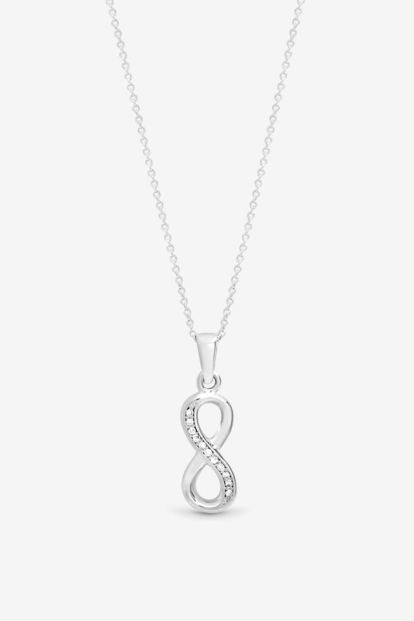 Simply Silver Sterling Silver 925 Cubic Zirconia Infinity Pendant