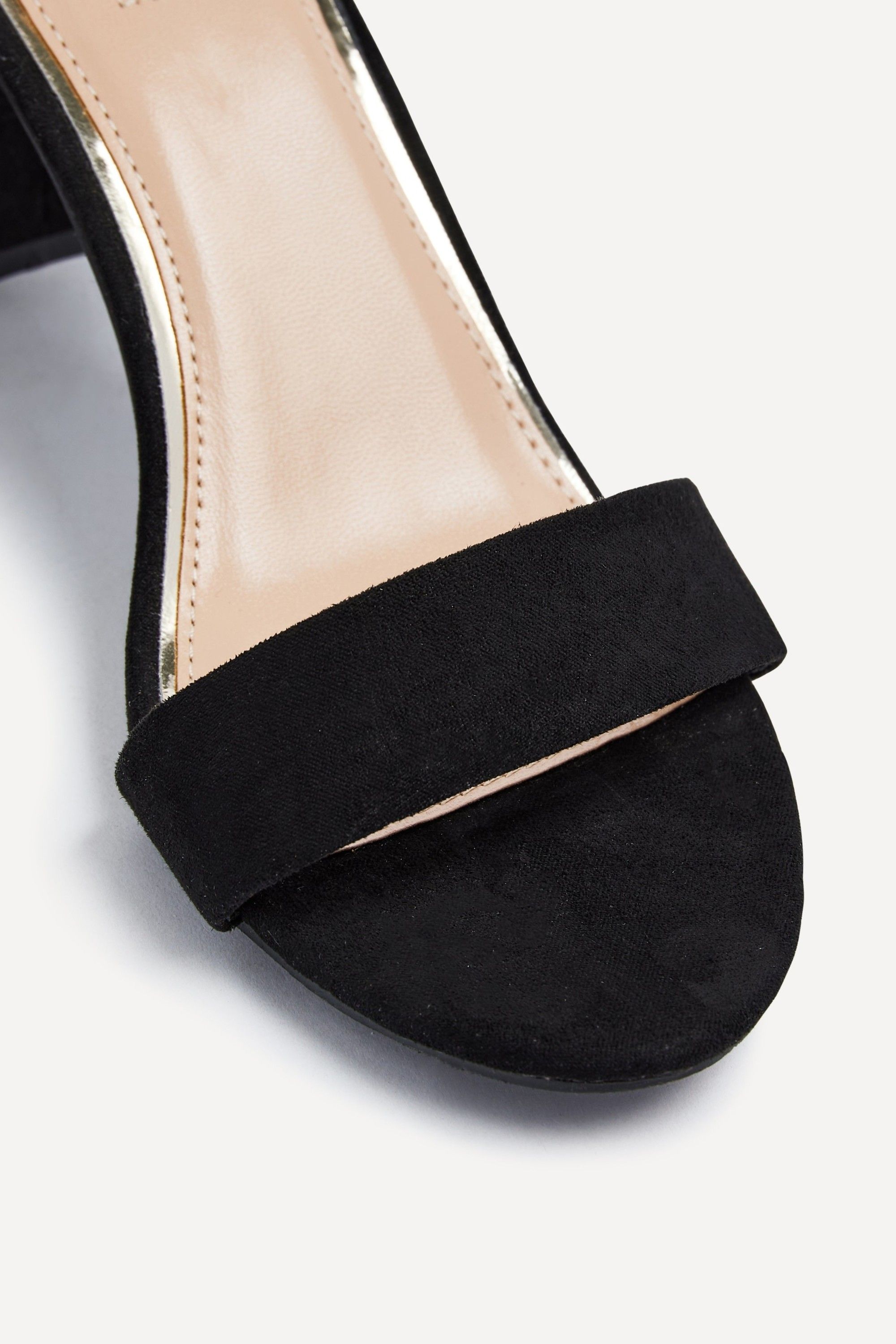 Linzi Frankie Black Faux Suede Barely There Closed Back Block Heeled Sandal image 5