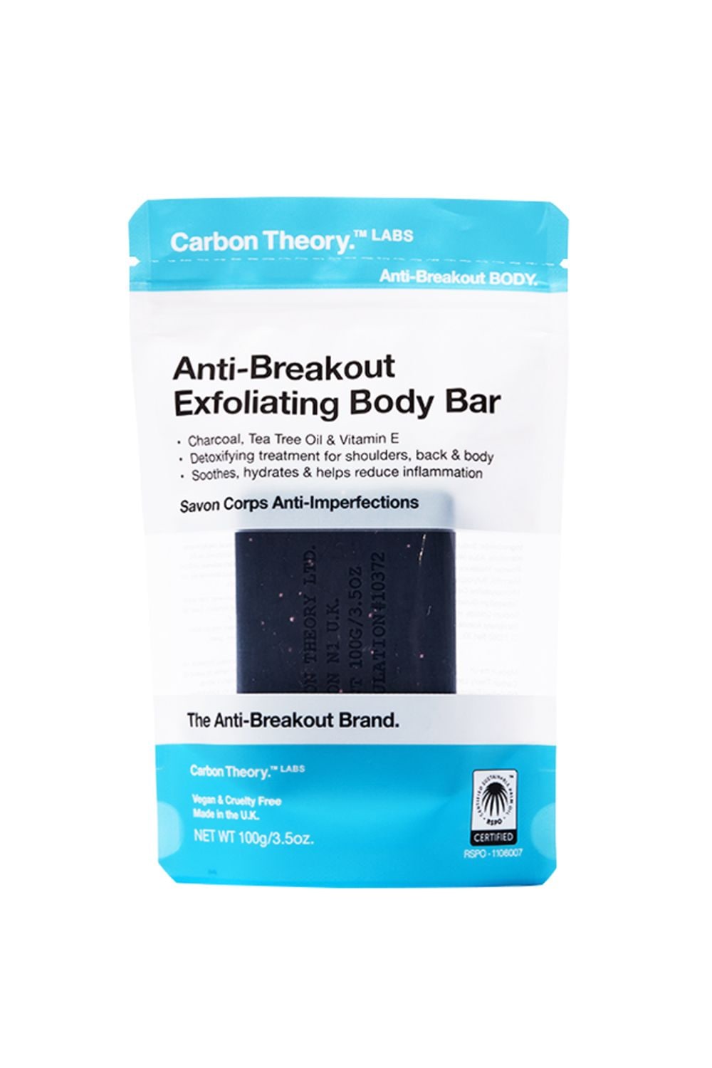 Carbon Theory Anti Breakout Charcoal & Tea Tree Oil Breakout Control Exfoliating Body Bar Misc image 1