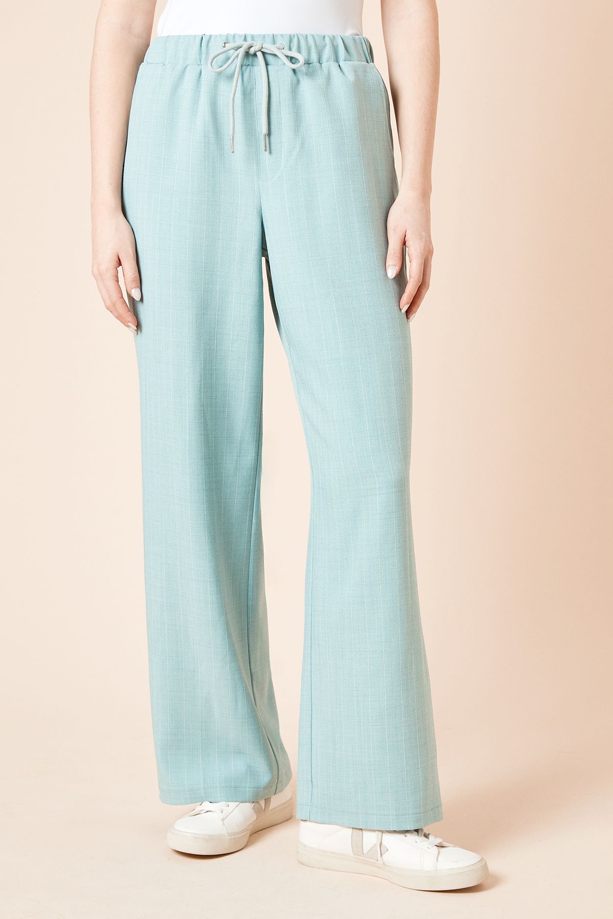 Dorothy Perkins Elasticated Waist Wide Leg Stripe Trouser Blue image 2