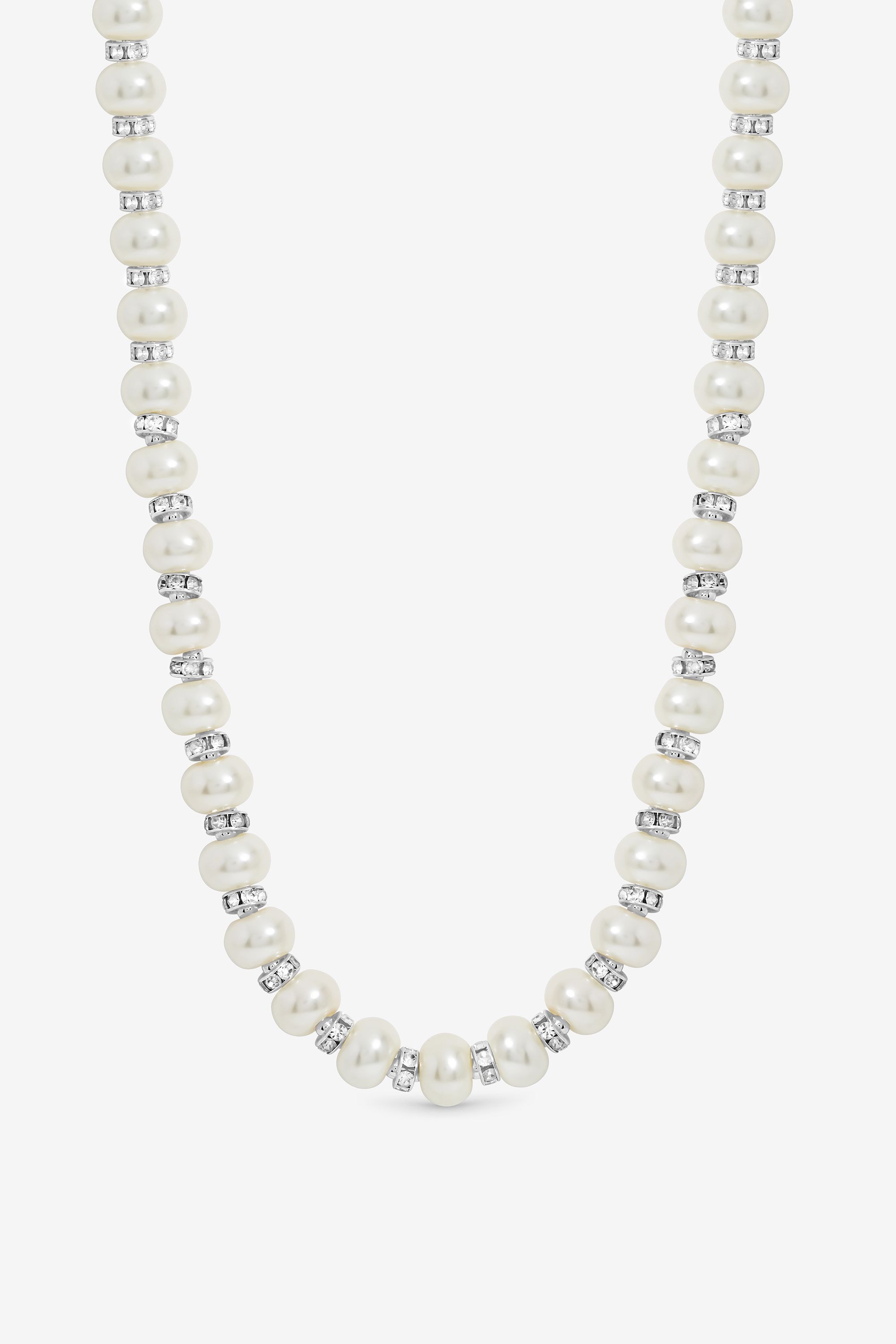 Jon Richard Silver Plated dand Pave Pearl Necklace image 1