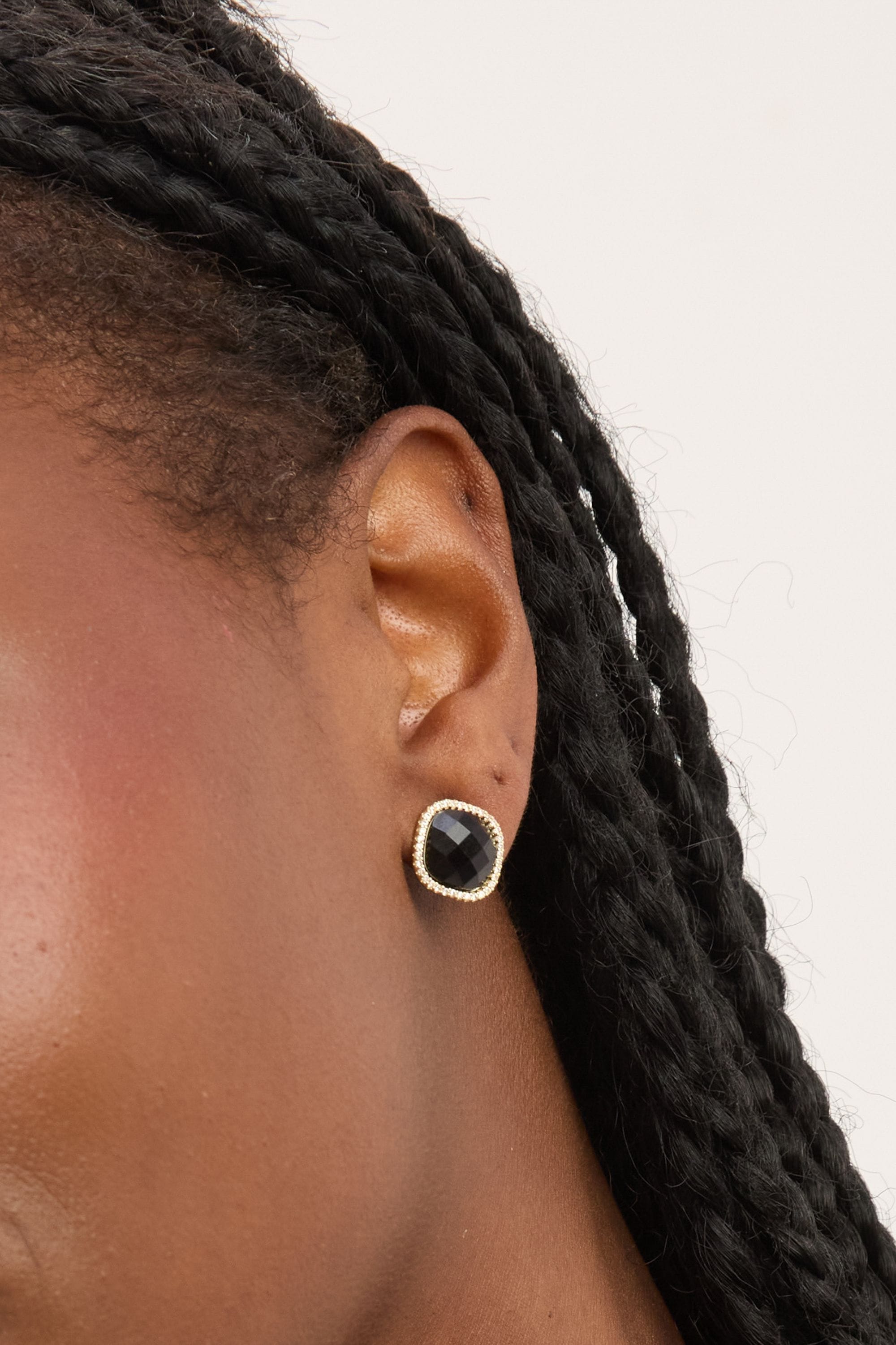 Jon Richard Gold Plated and Jet Crystal Stud Earrings image 2