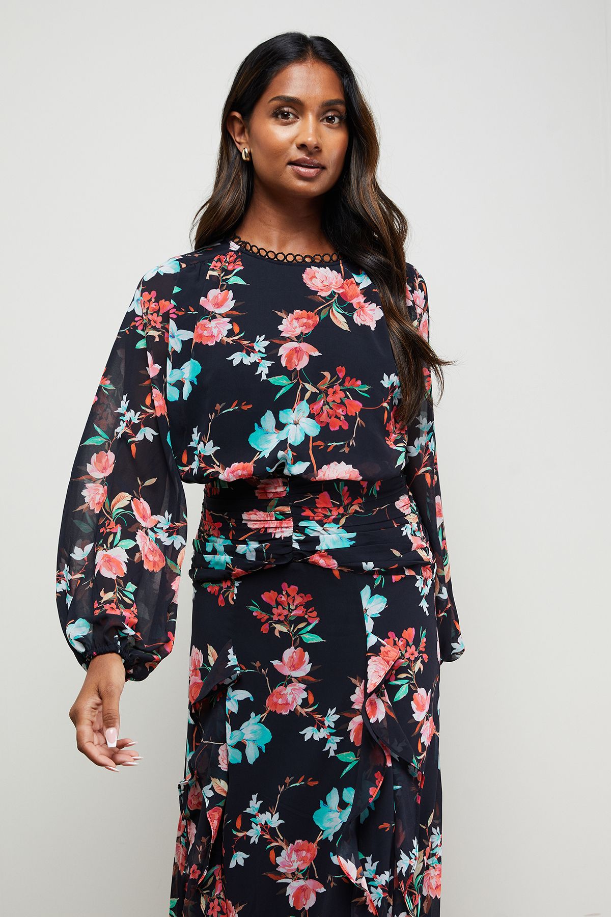 Oasis Boho Long Sleeve Maxi Dress Multi image 2