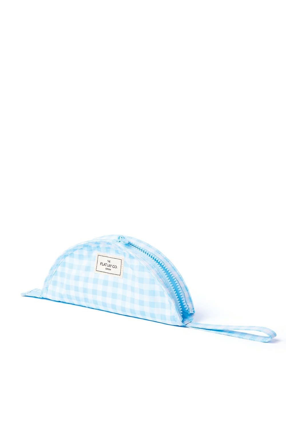 The Flat Lay Co Parachute Lunar Flat Lay Makeup Pouch - Baby Blue Gingham Multi image 2