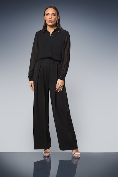 Principles Black Sequin Collared Shirt Black