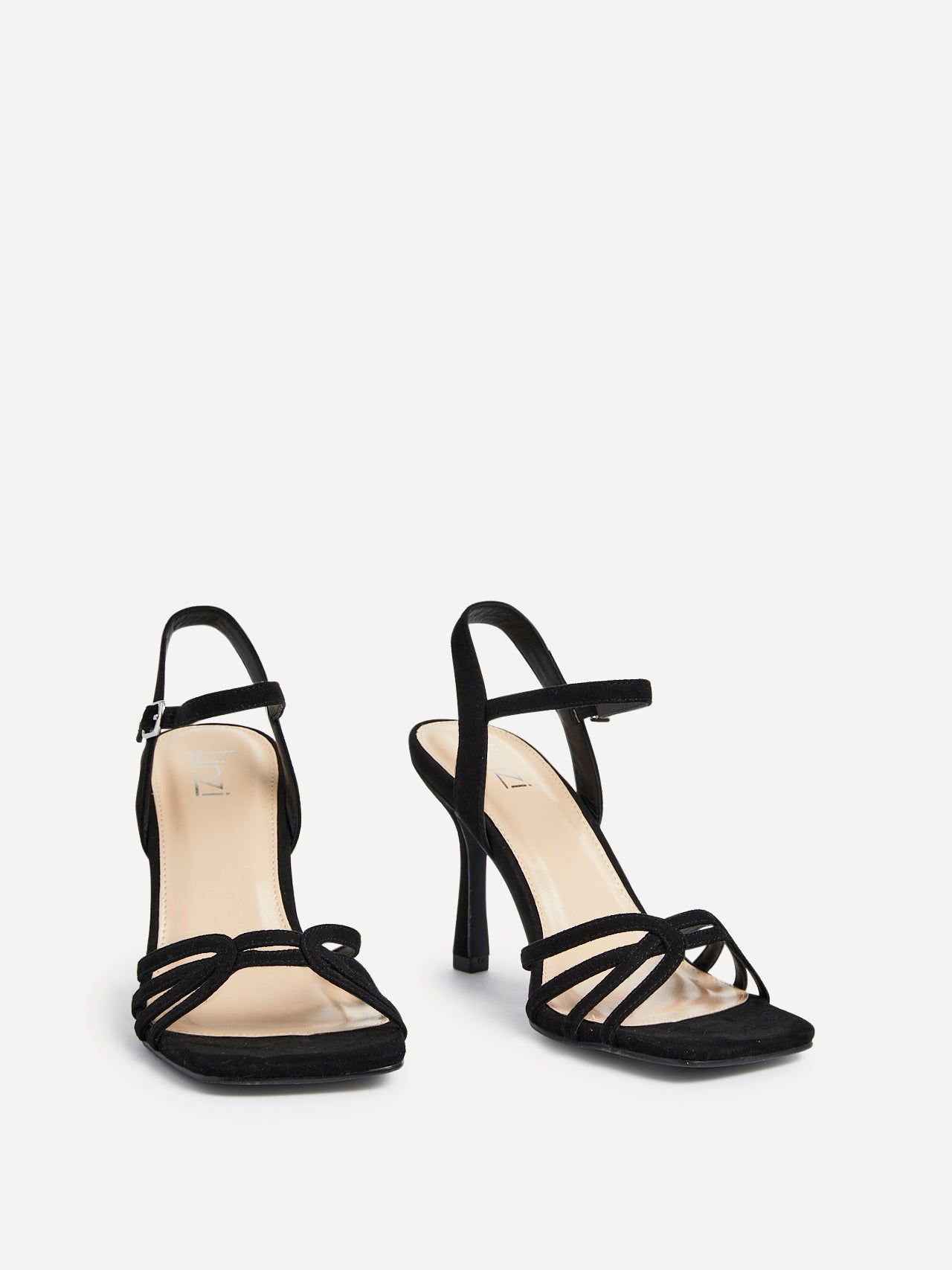 Linzi Helena Wide Fit Black Suede Heeled Sandals image 3