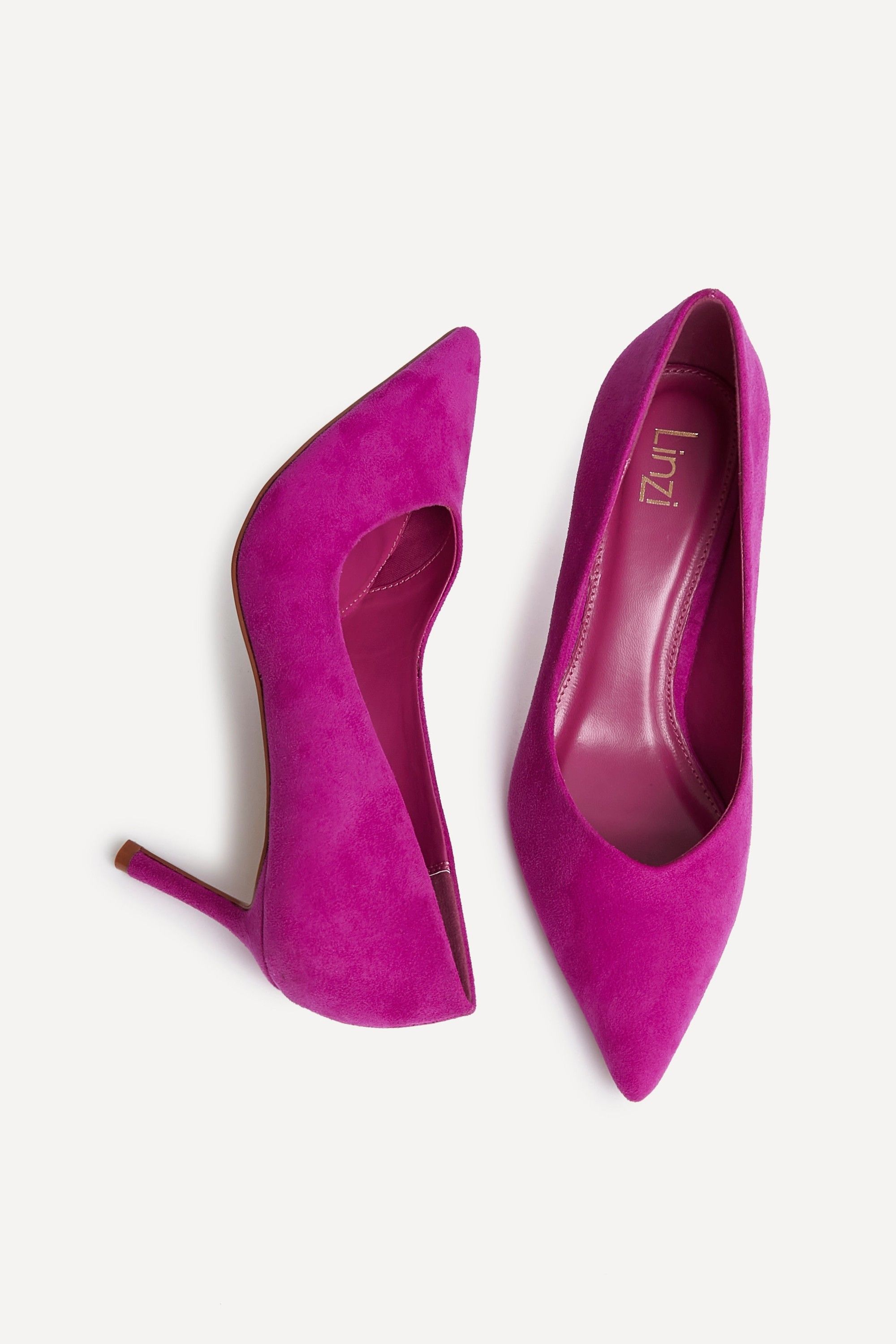 Linzi Classic Fuchsia Faux Suede Court Heels image 5