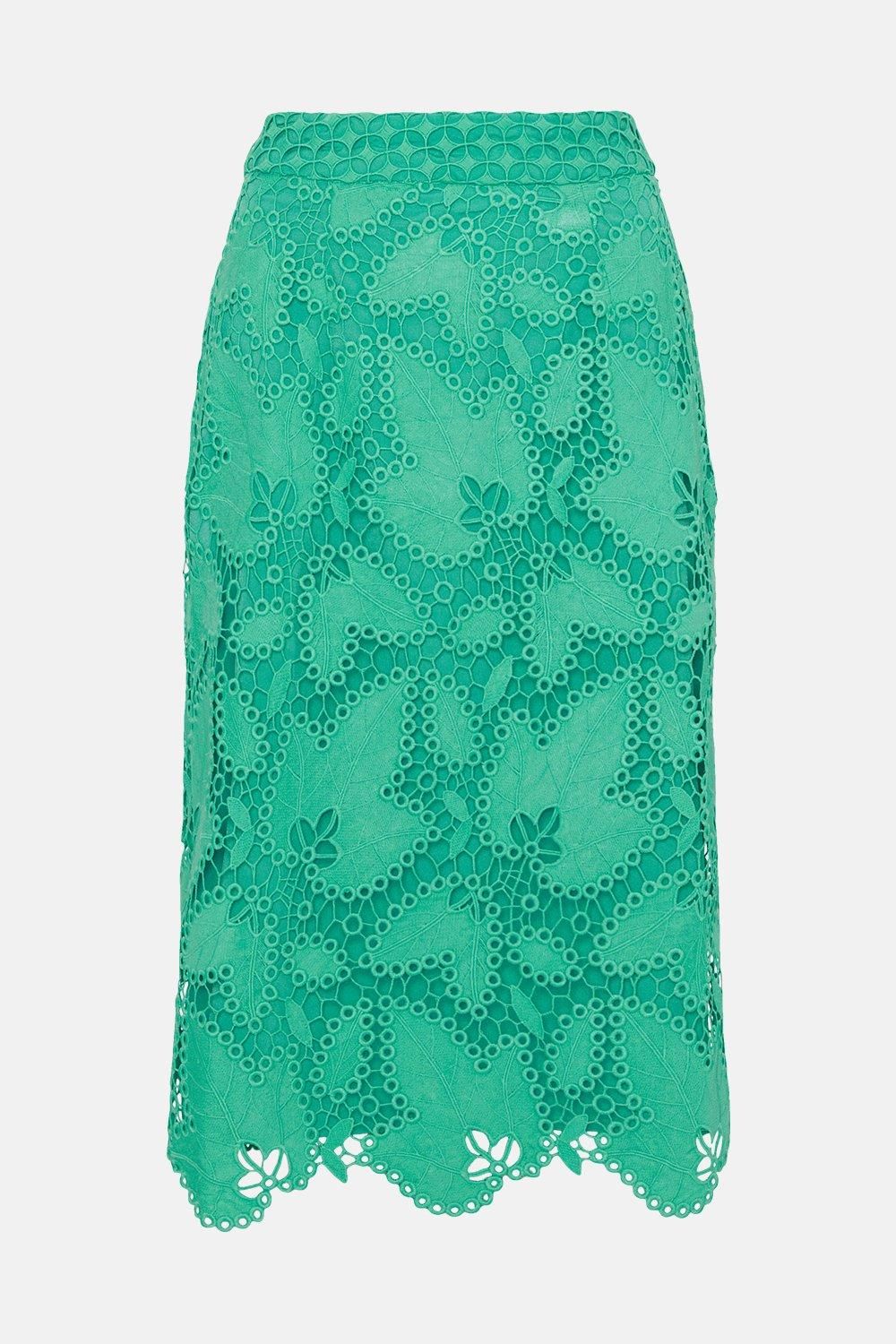 Coast Lace Pencil Skirt Green image 4