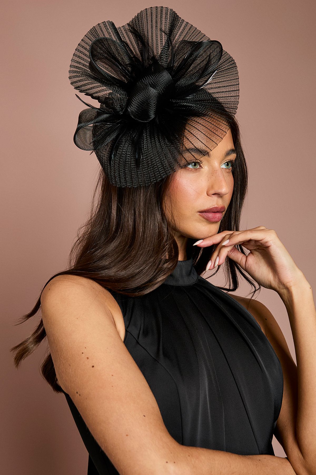 Coast Pleat Detail Fascinator Black