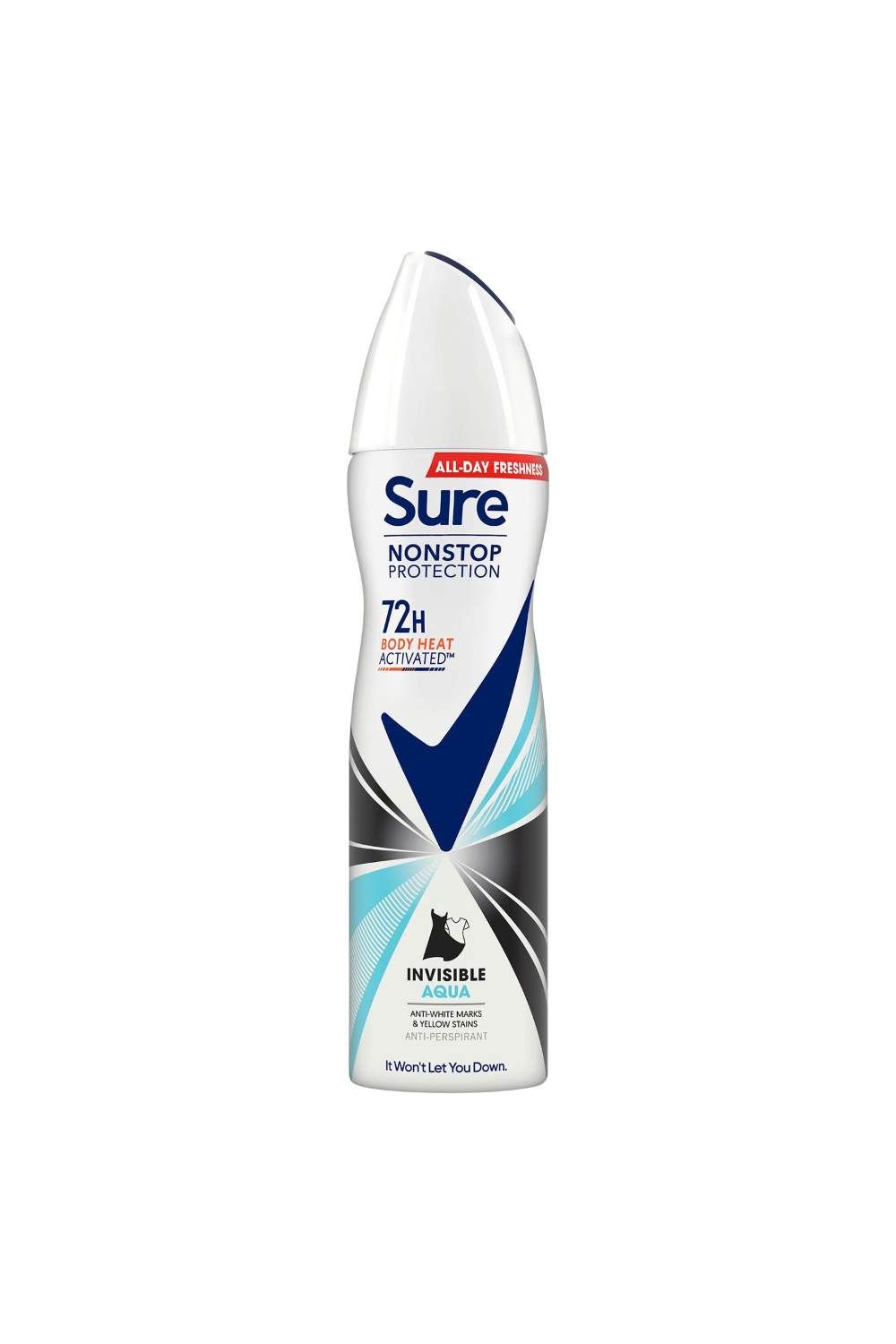 Sure Women 'Anti-Perspirant' 72H Protection Deo Invisible Aqua, 6x150ml image 2