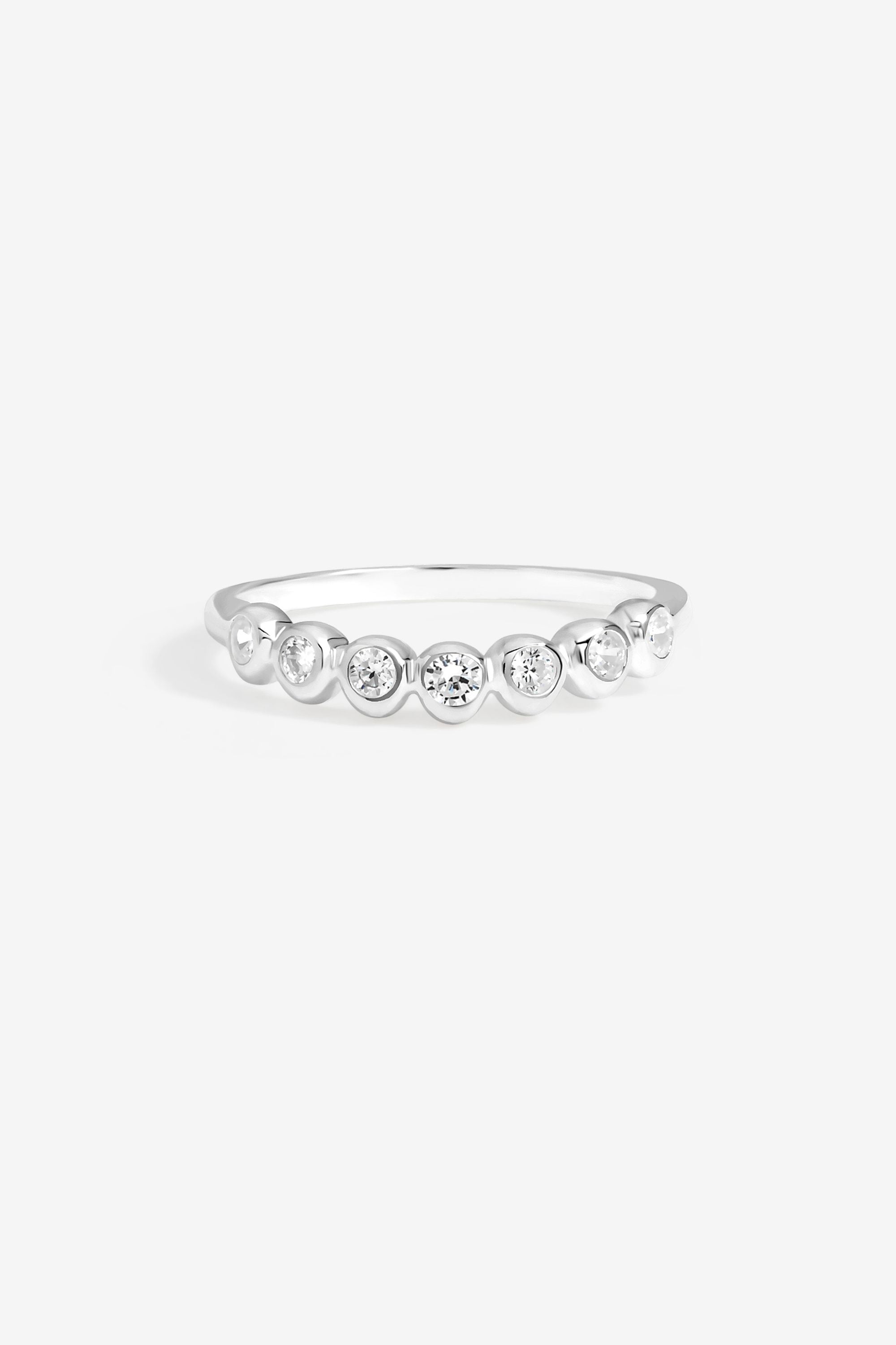 Simply Silver Sterling Silver 925 Cubic Zirconia Besel Ring image 1