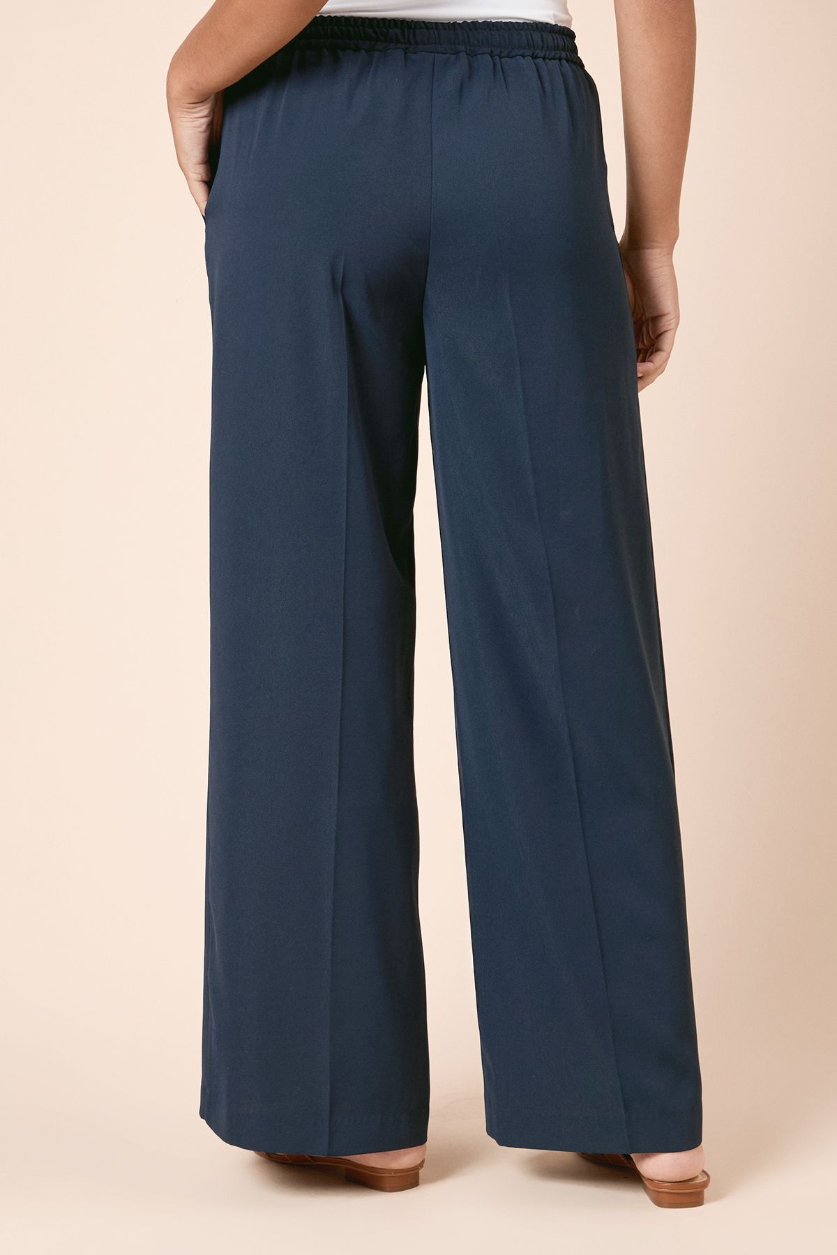 Dorothy Perkins Tie Waist Wide Leg Trousers Navy image 4