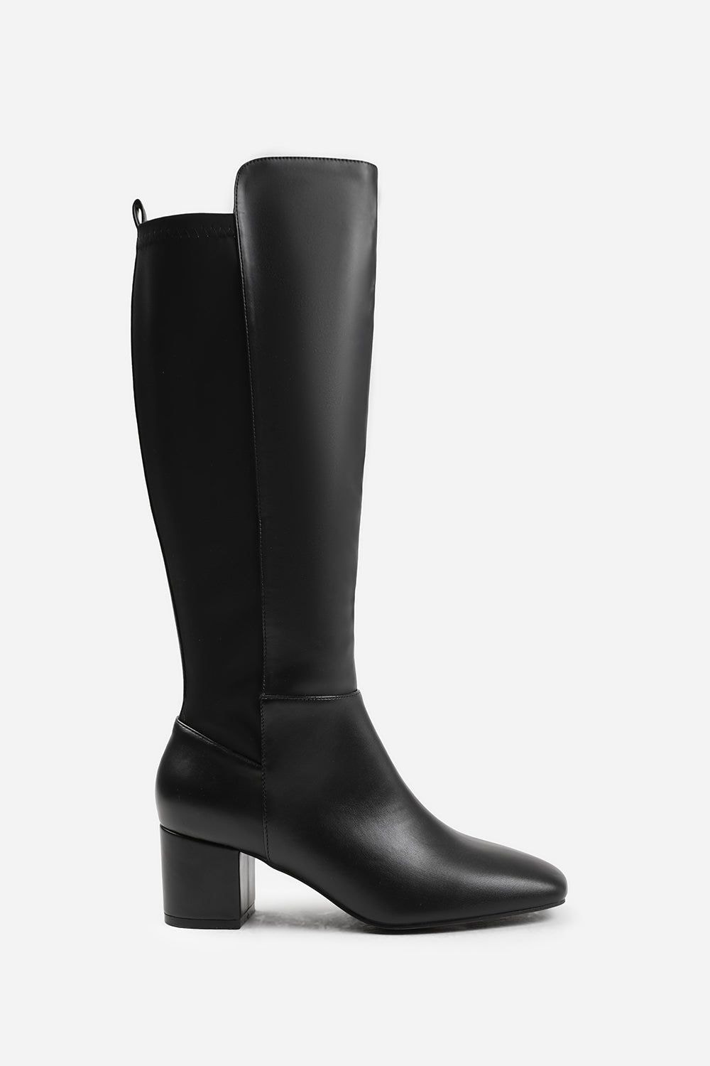 Where's That From 'Cherish' Stretch Wide Calf Block Heel Knee High Boots With Side Zip image 2