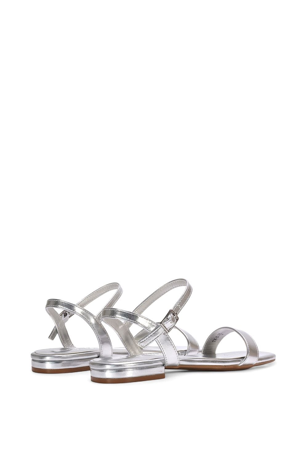 XY London 'Hallie' Open Toe Flat Strappy Sandals With Ankle Strap image 3