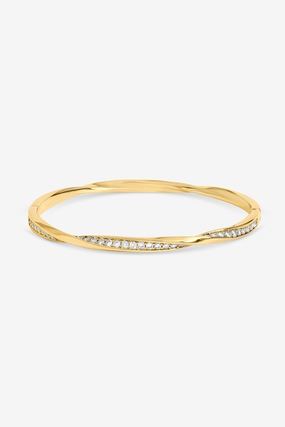 Jon Richard Gold Plated and Pave Twist Bangle