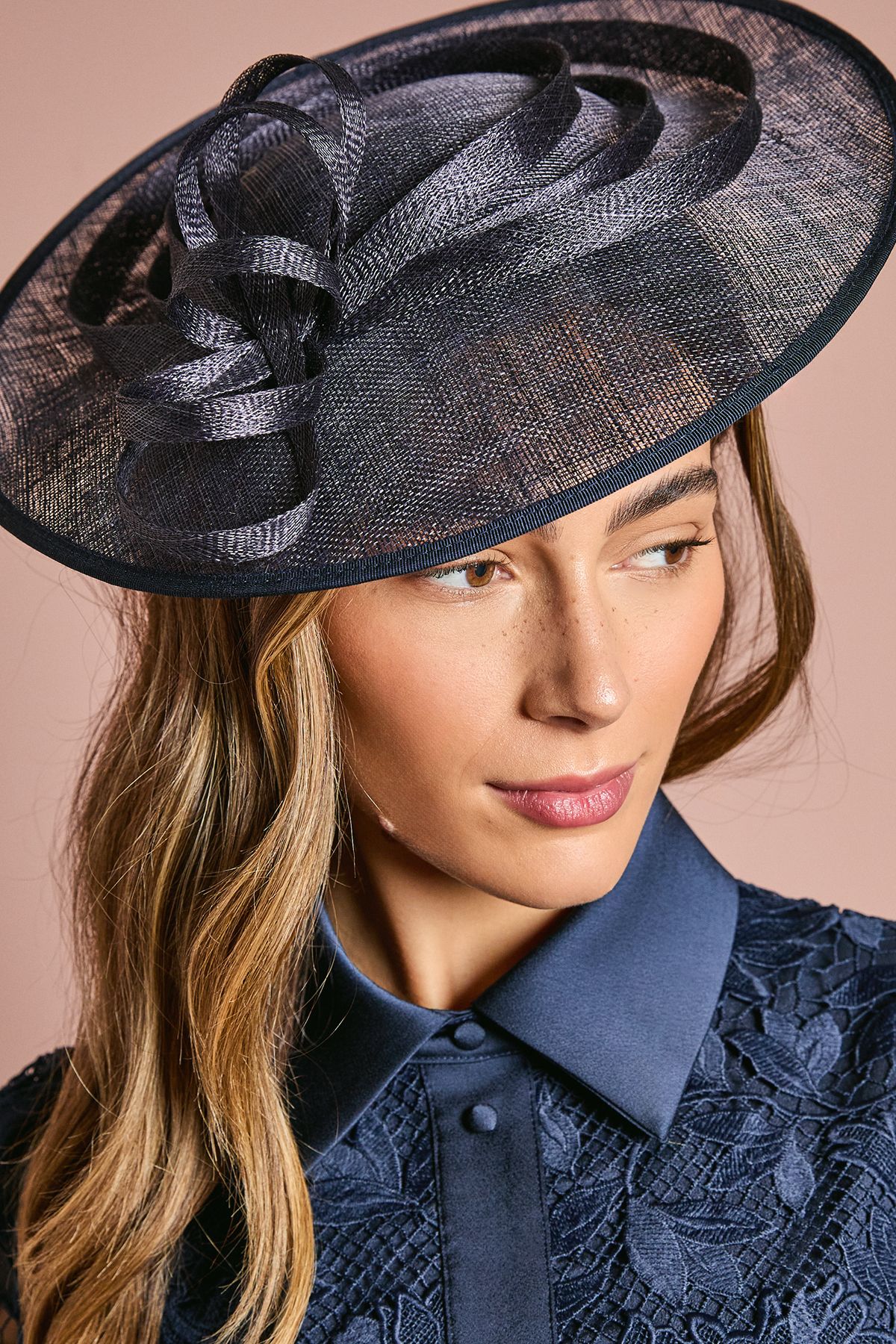 Coast Loop Detail Disc Fascinator Navy image 3