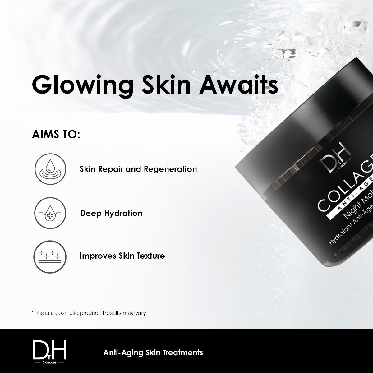 Dr H Collagen Anti-Ageing Night Moisturiser 60ml image 2