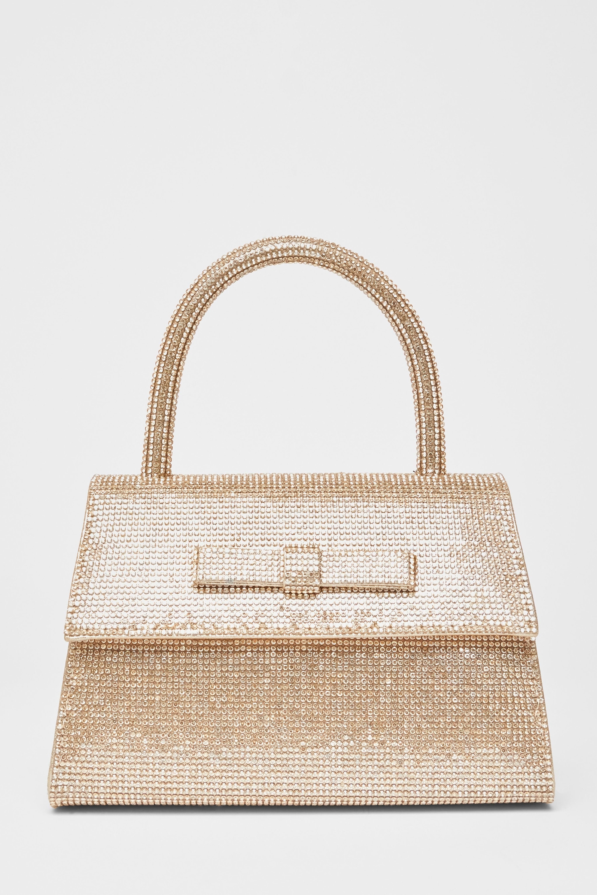 Quiz Gold Diamante Top Handle Bag image 3