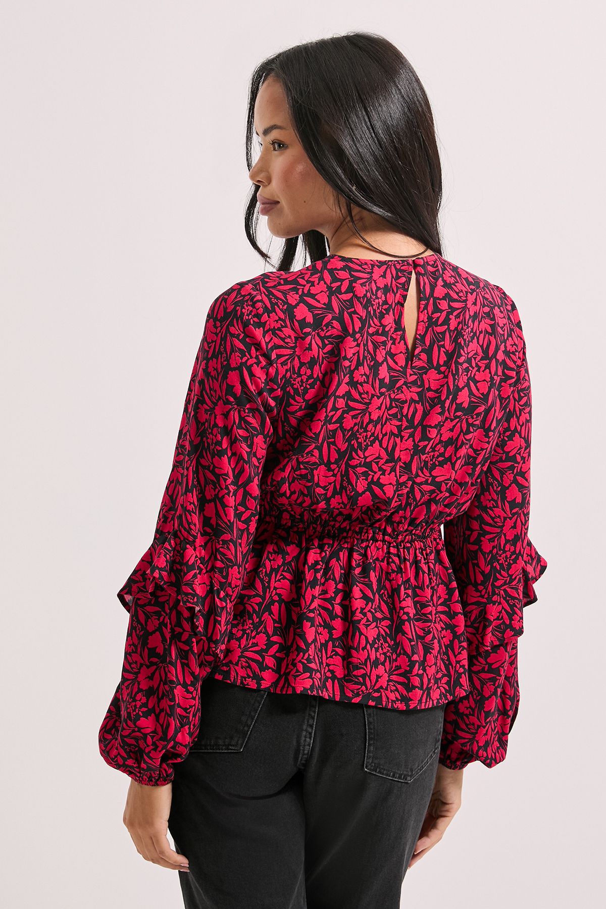 Dorothy Perkins Pink Blouson Sleeve Empire Seam Blouse Pink image 3