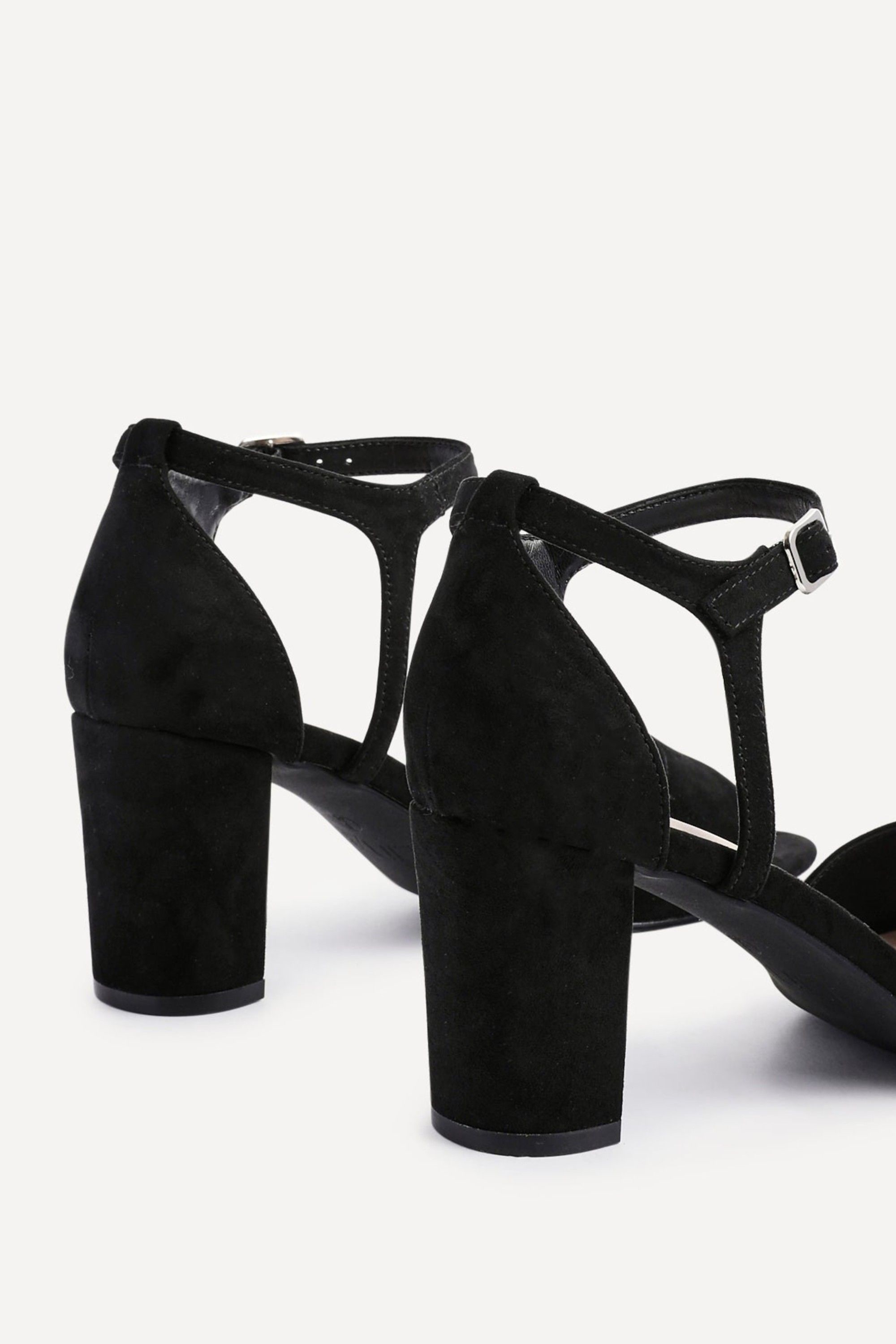 Linzi Abby Black Faux Suede Closed Back Block Heel Sandal image 5