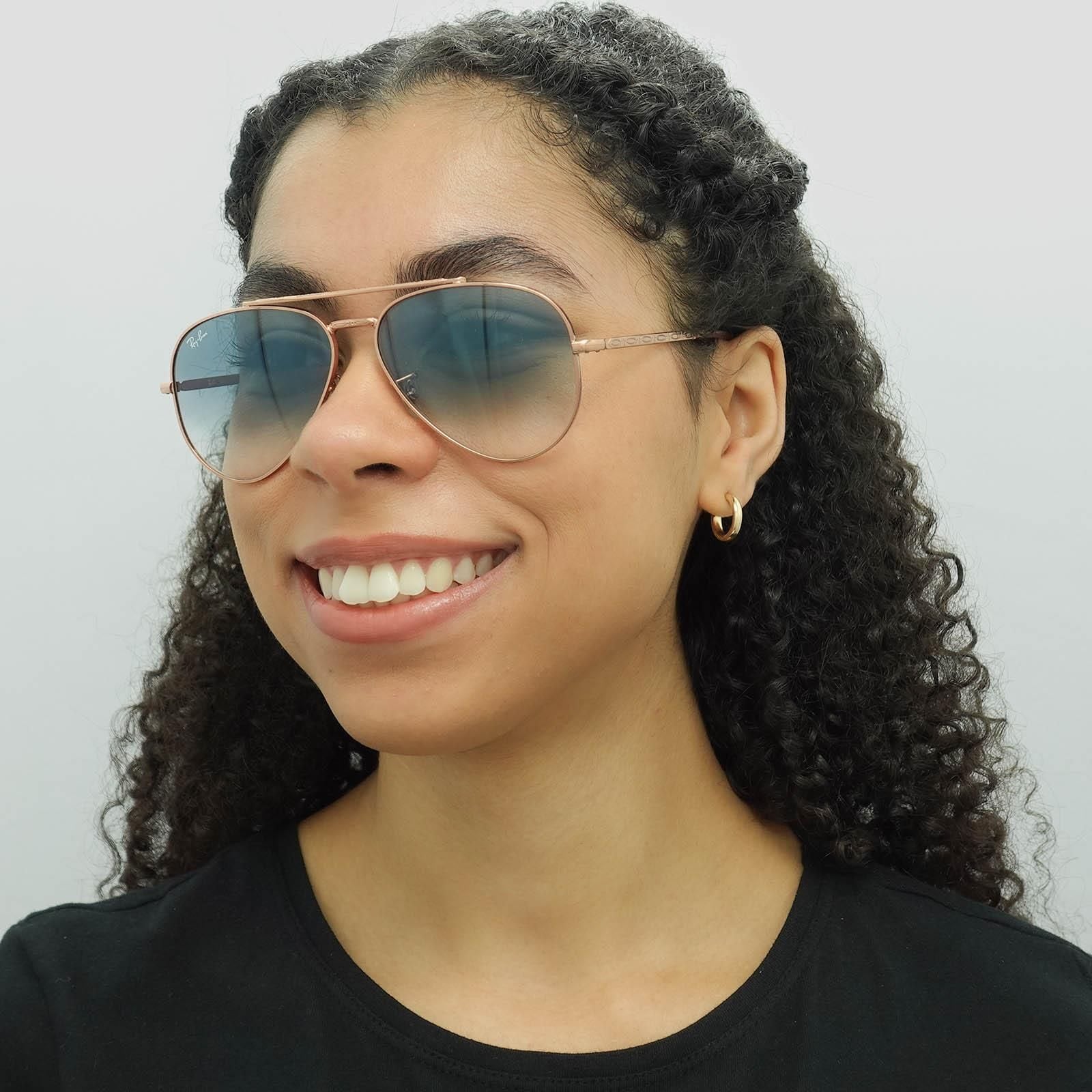 Ray-Ban Aviator Polished Rose Gold Blue Gradient RB3625 New Aviator image 6