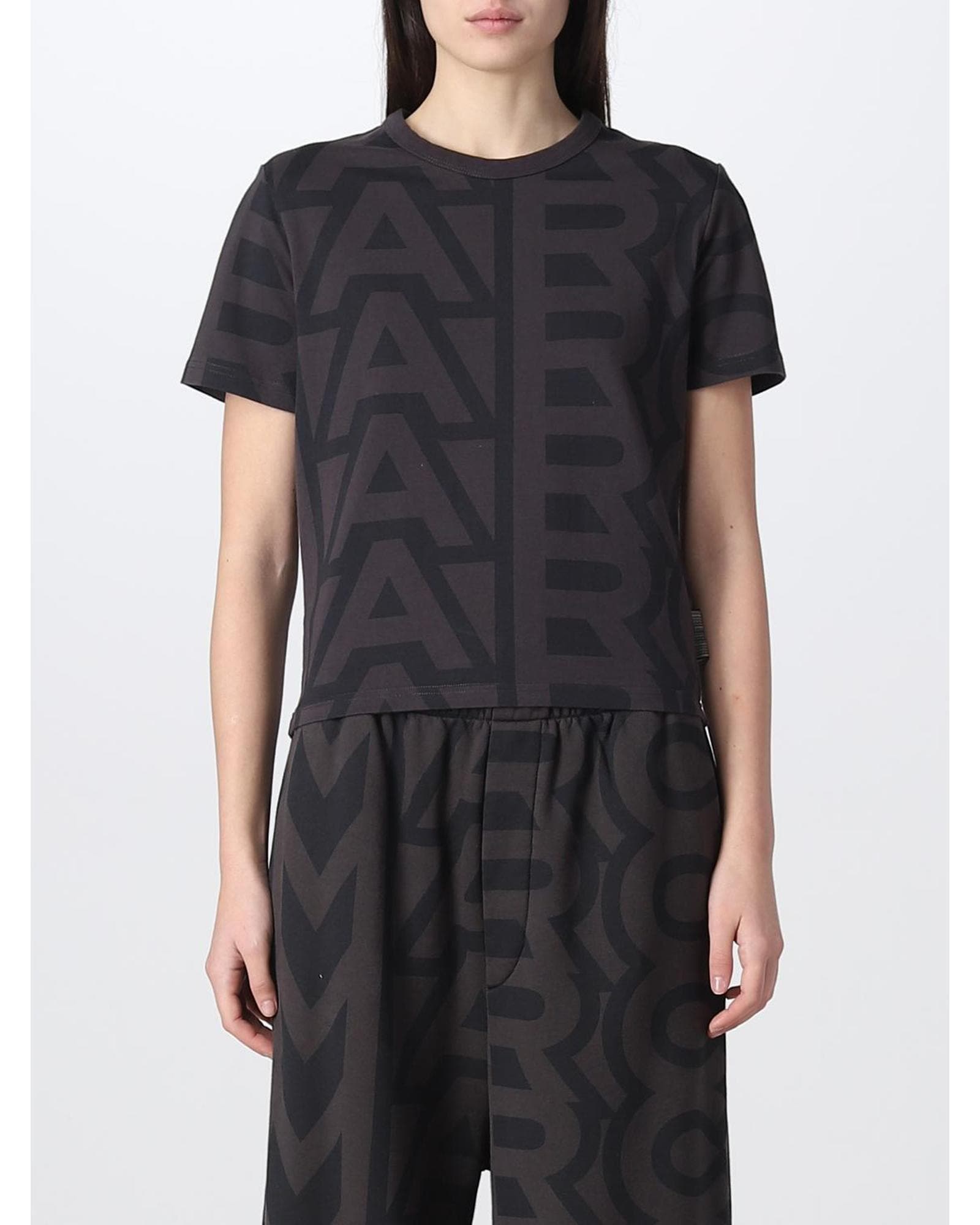 Marc Jacobs AllOver Logo Print TShirt Wo - Black T-Shirts image 1