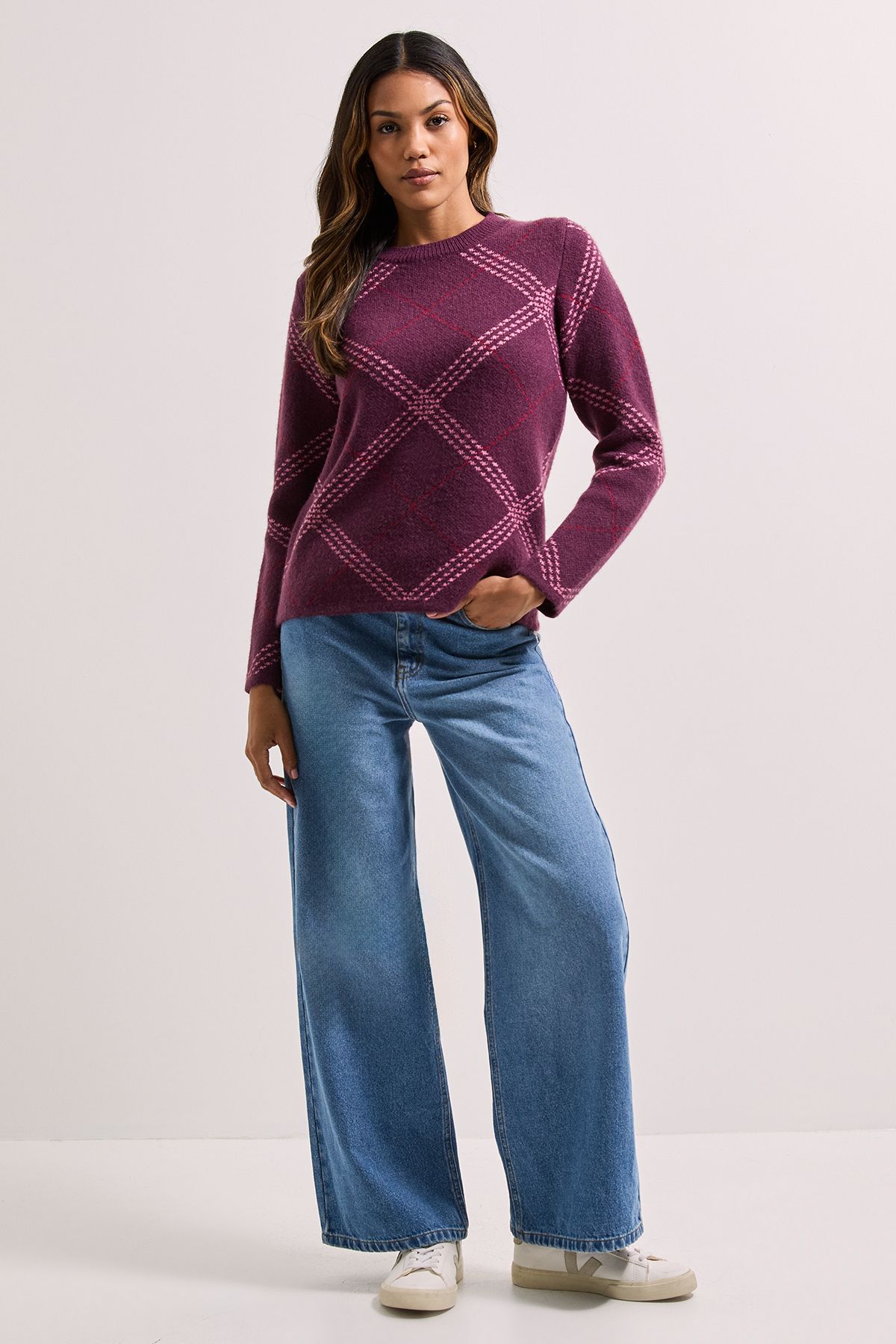 Dorothy Perkins Berry Argyle Jumper Berry image 2