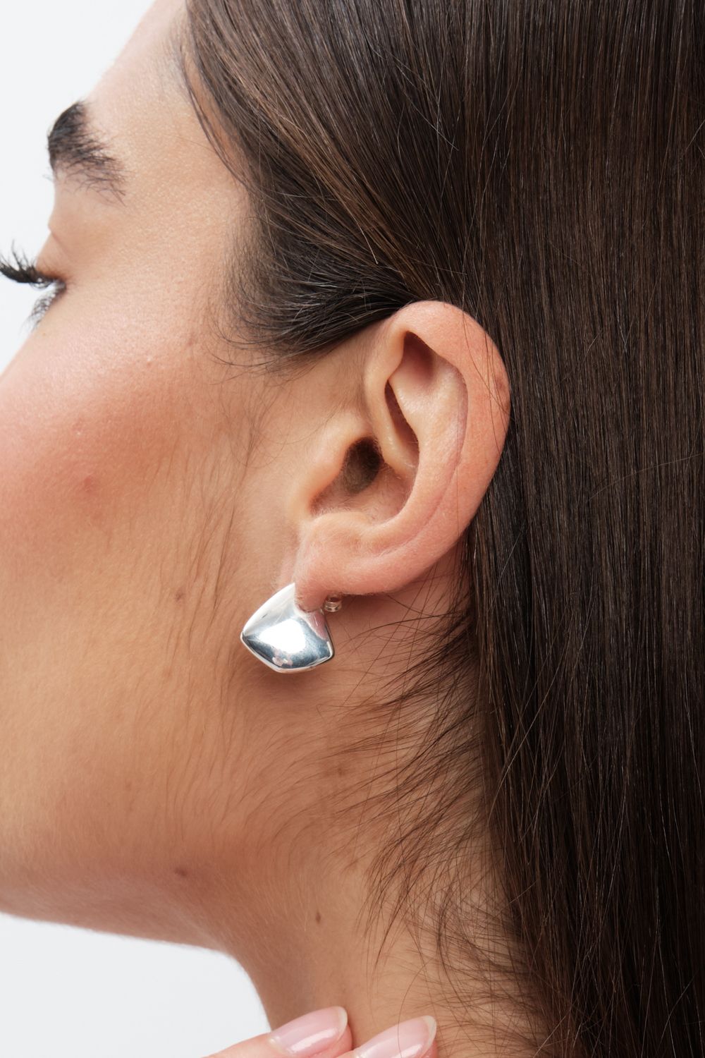 Simply Silver Sterling Silver 925 Polished Angular Hoop Earrings image 2