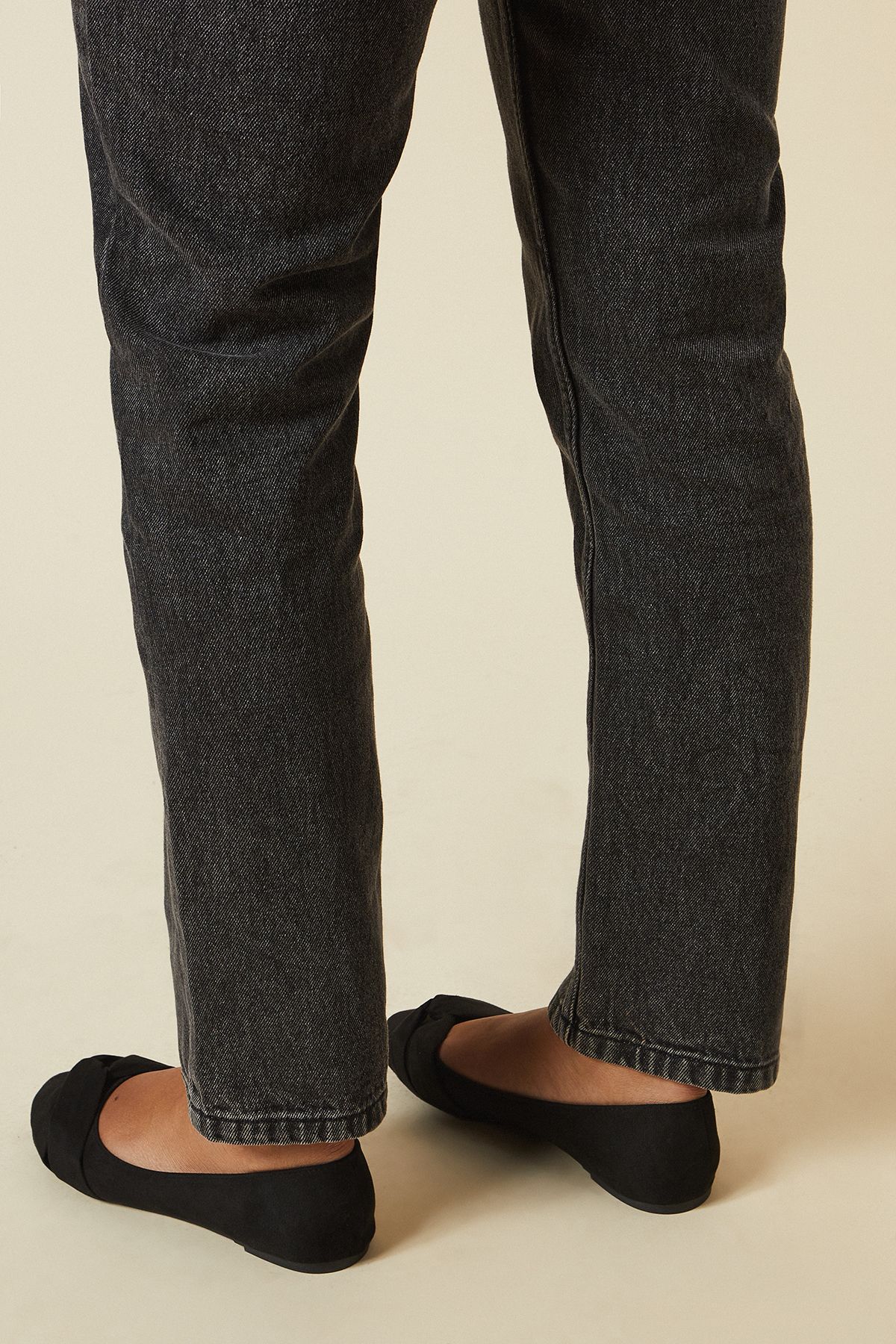 Dorothy Perkins Esme Wide Fit Twist Front Ballerinas Natural Black image 3