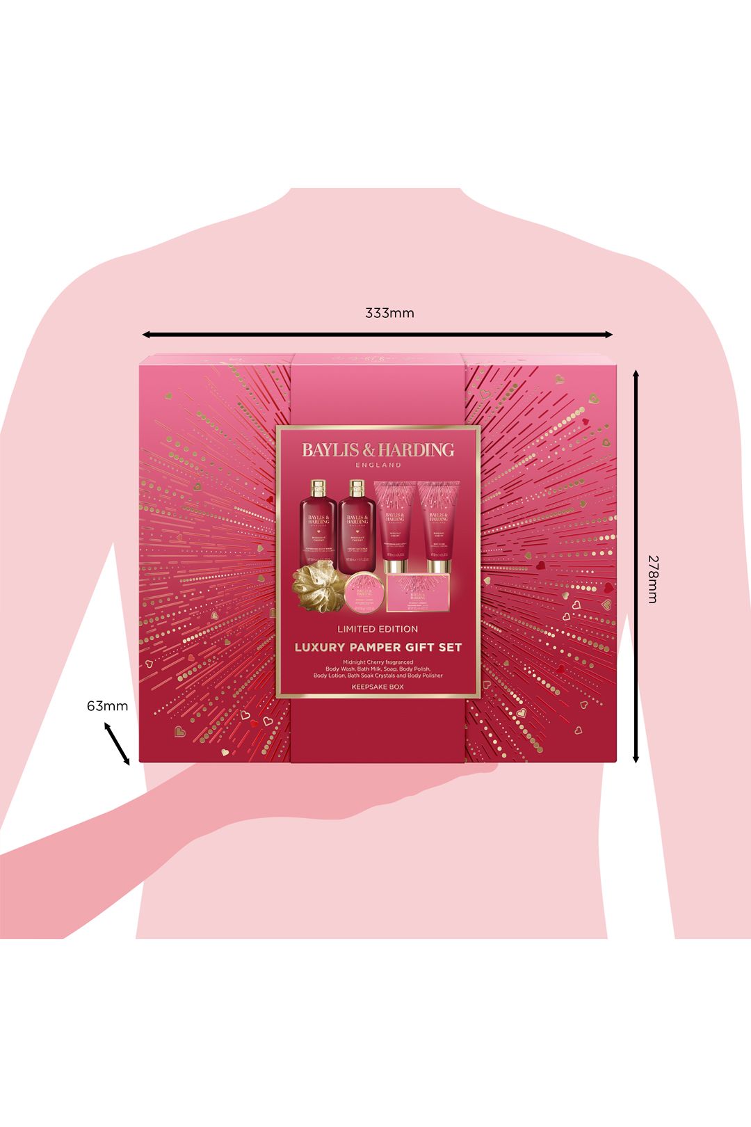 Baylis & Harding Midnight Cherry Luxury Pamper Gift Set Multi image 5