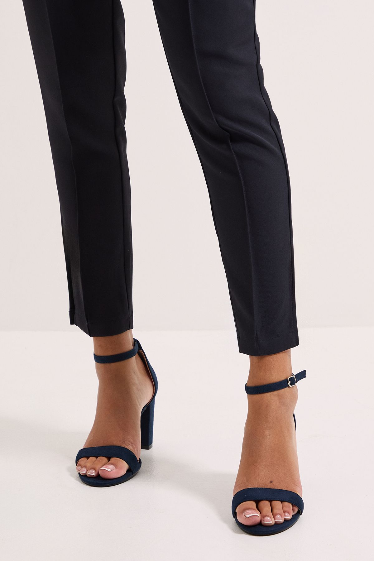 Dorothy Perkins Wide Fit Spark High Block Heel Sandals Navy image 3