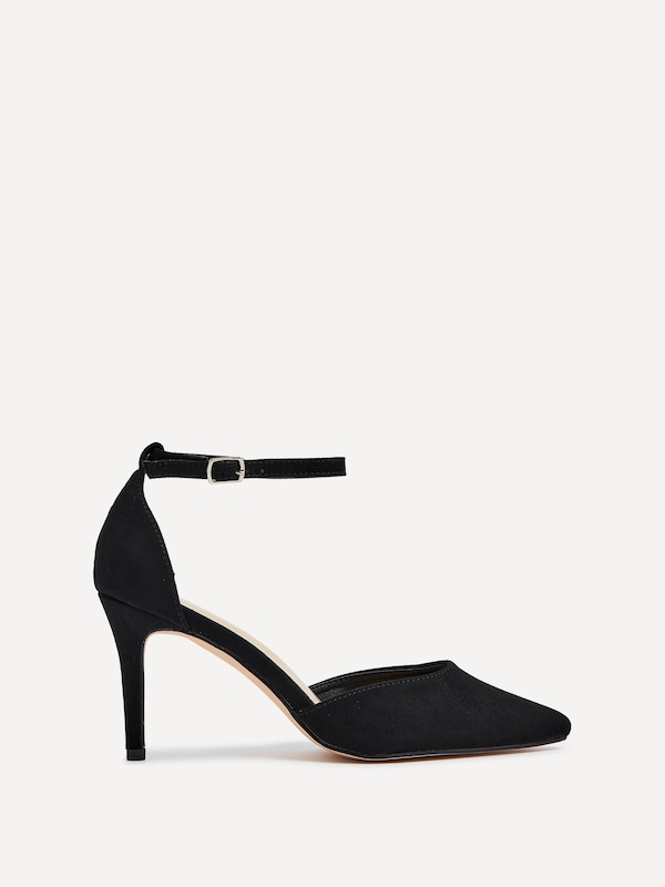 Linzi Maci Black Suede Stiletto Court Heel